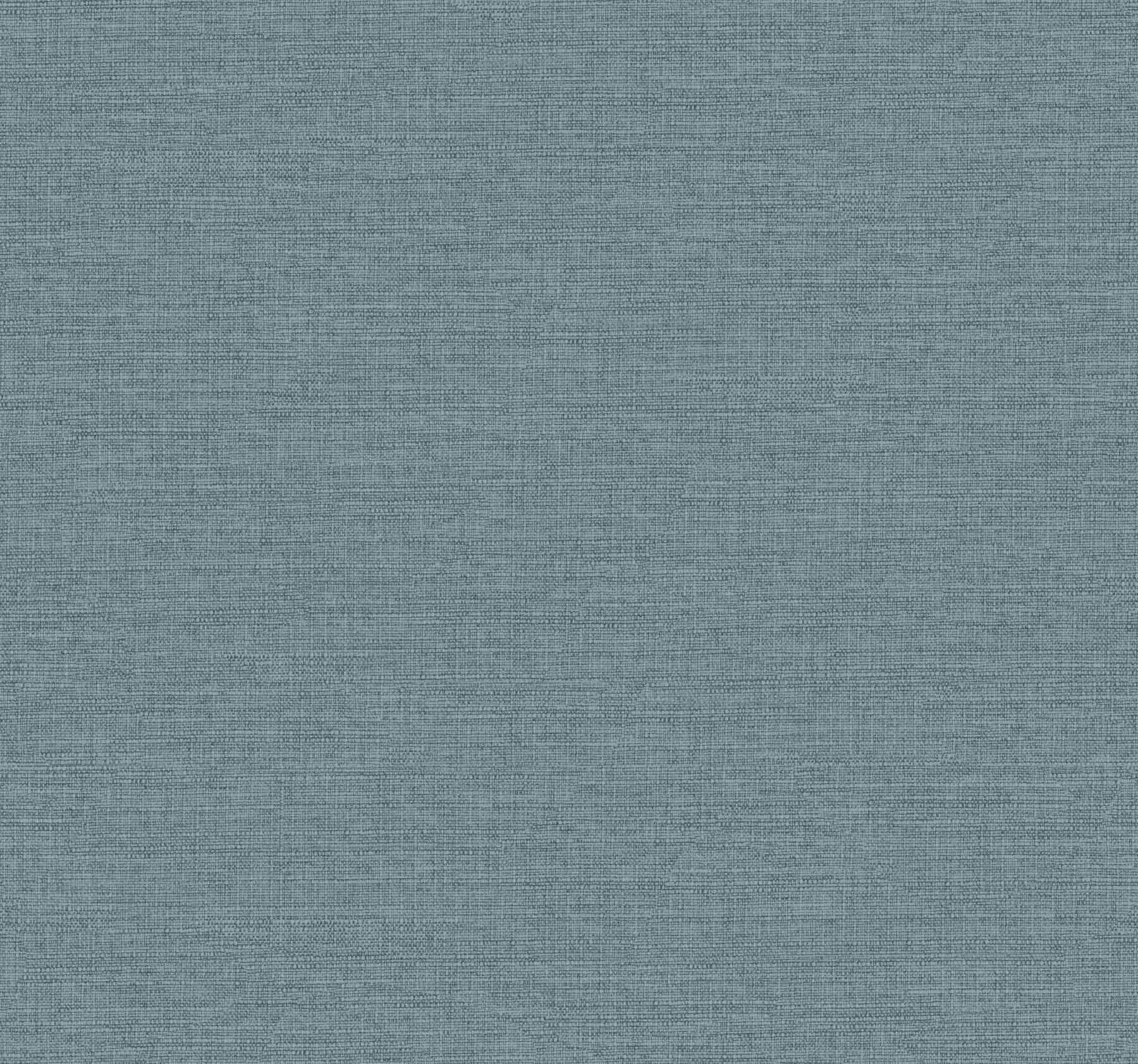 Terrene Teal Faux Linen Wallpaper - York Wallcoverings - UW1019N