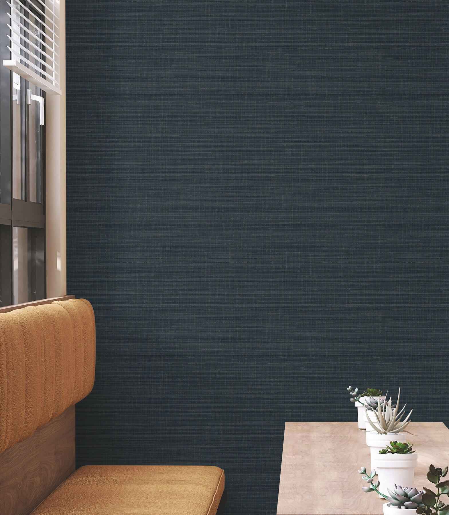 Down To Earth Indigo Striated Wallpaper - York Wallcoverings - UW1041N - York Wallcoverings Wallpaper