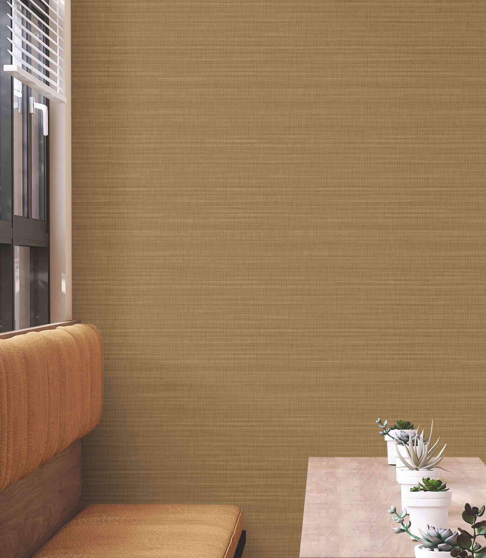 Down To Earth Brass Striated Wallpaper - York Wallcoverings - UW1045N - York Wallcoverings Wallpaper