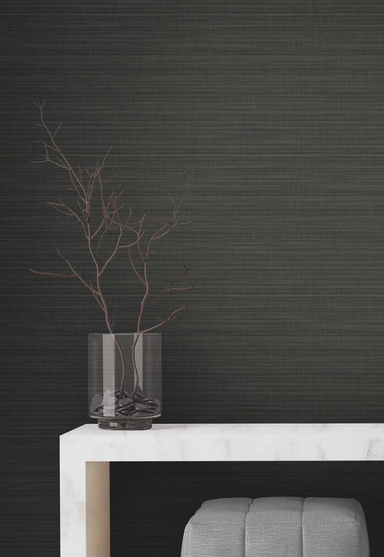 Down To Earth Charcoal Striated Wallpaper - York Wallcoverings - UW1046N - York Wallcoverings Wallpaper