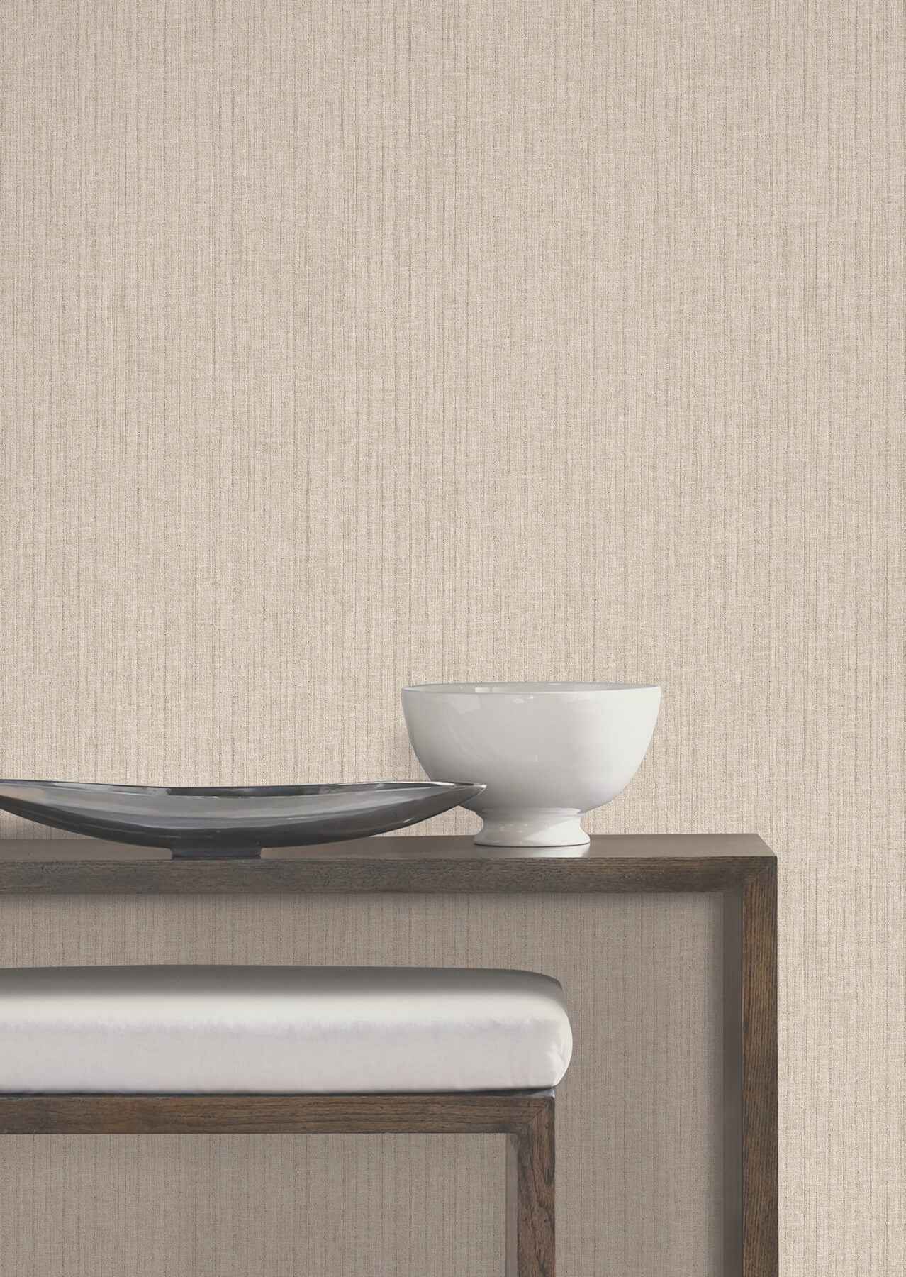 Silk Spun Beige Tactile Stripe Wallpaper - York Wallcoverings - UW1052N - York Wallcoverings Wallpaper