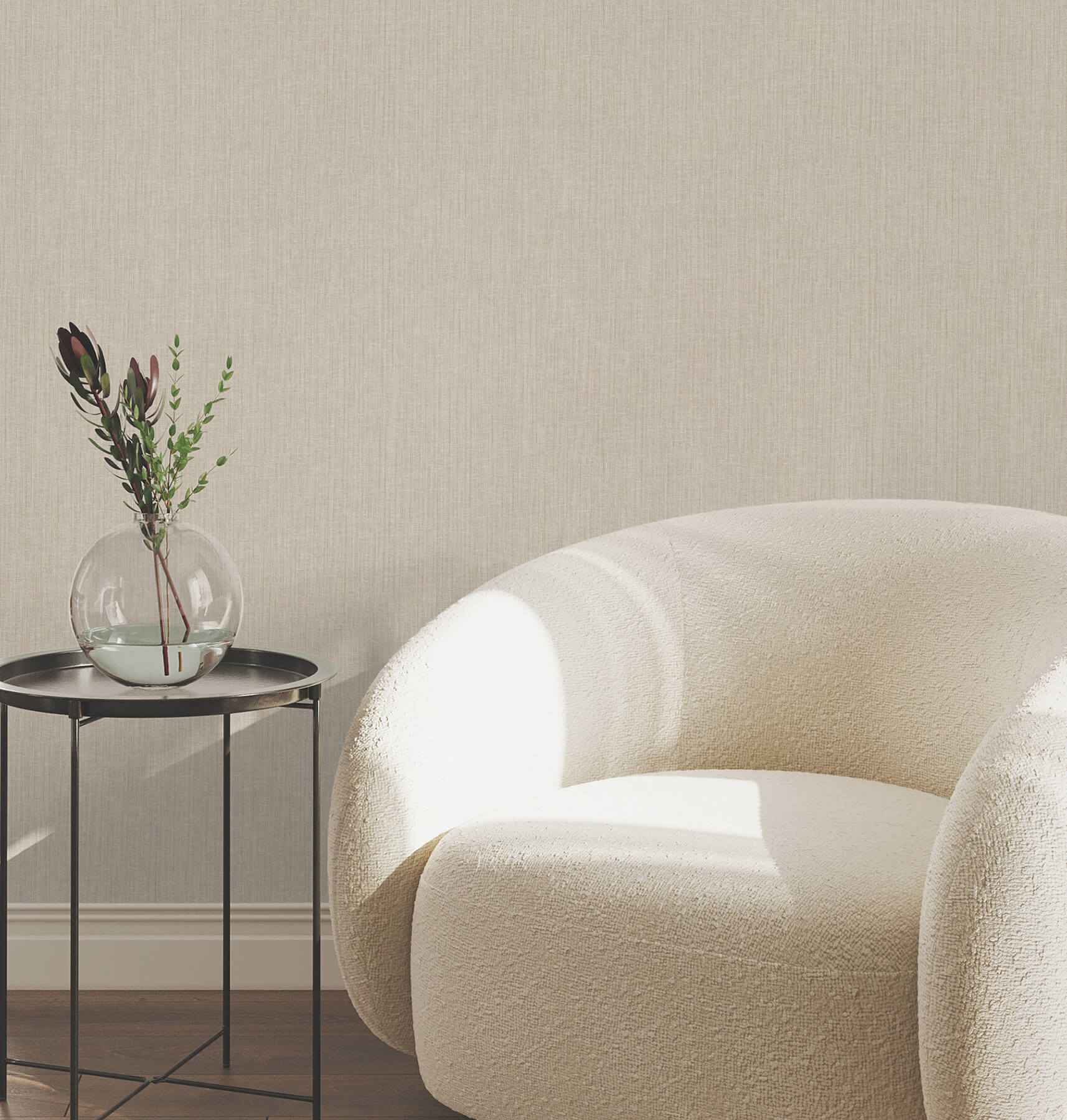 Silk Spun Light Brown Tactile Stripe Wallpaper - York Wallcoverings - UW1053N - York Wallcoverings Wallpaper