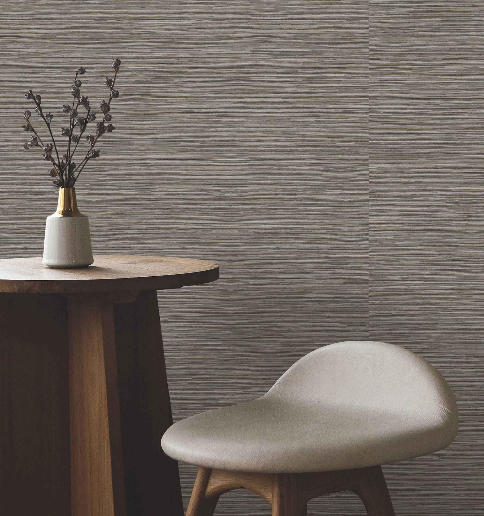 Oasis Charcoal Faux Grasscloth Wallpaper - York Wallcoverings - UW1072N - York Wallcoverings Wallpaper