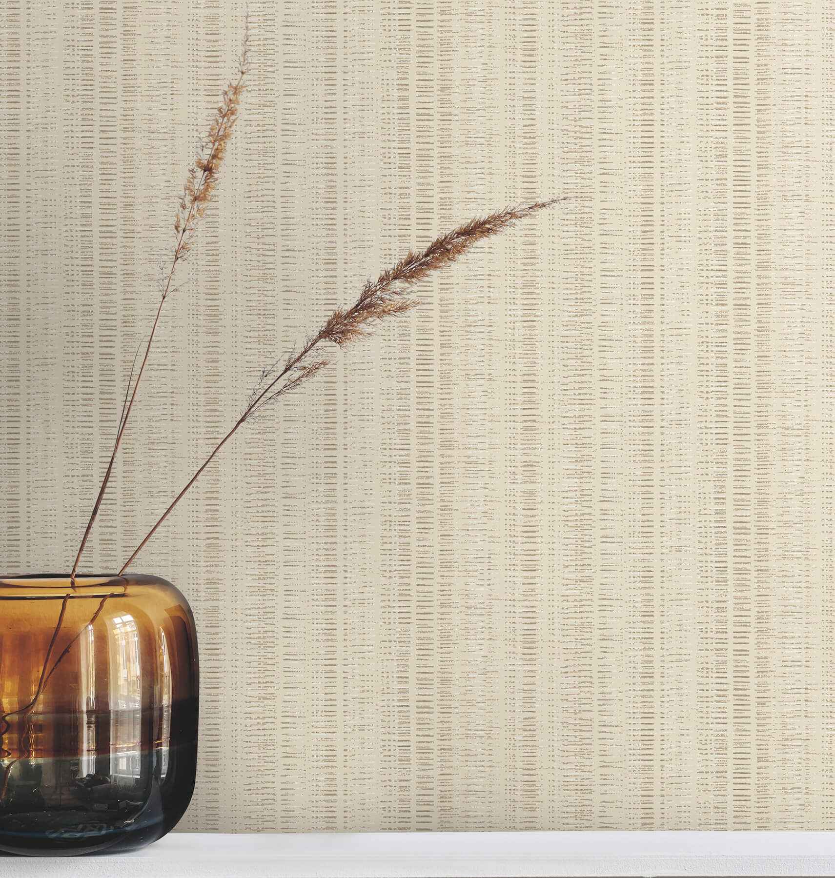 Line in the Sand Ash Woven Stripe Wallpaper - York Wallcoverings - UW1094N - York Wallcoverings Wallpaper