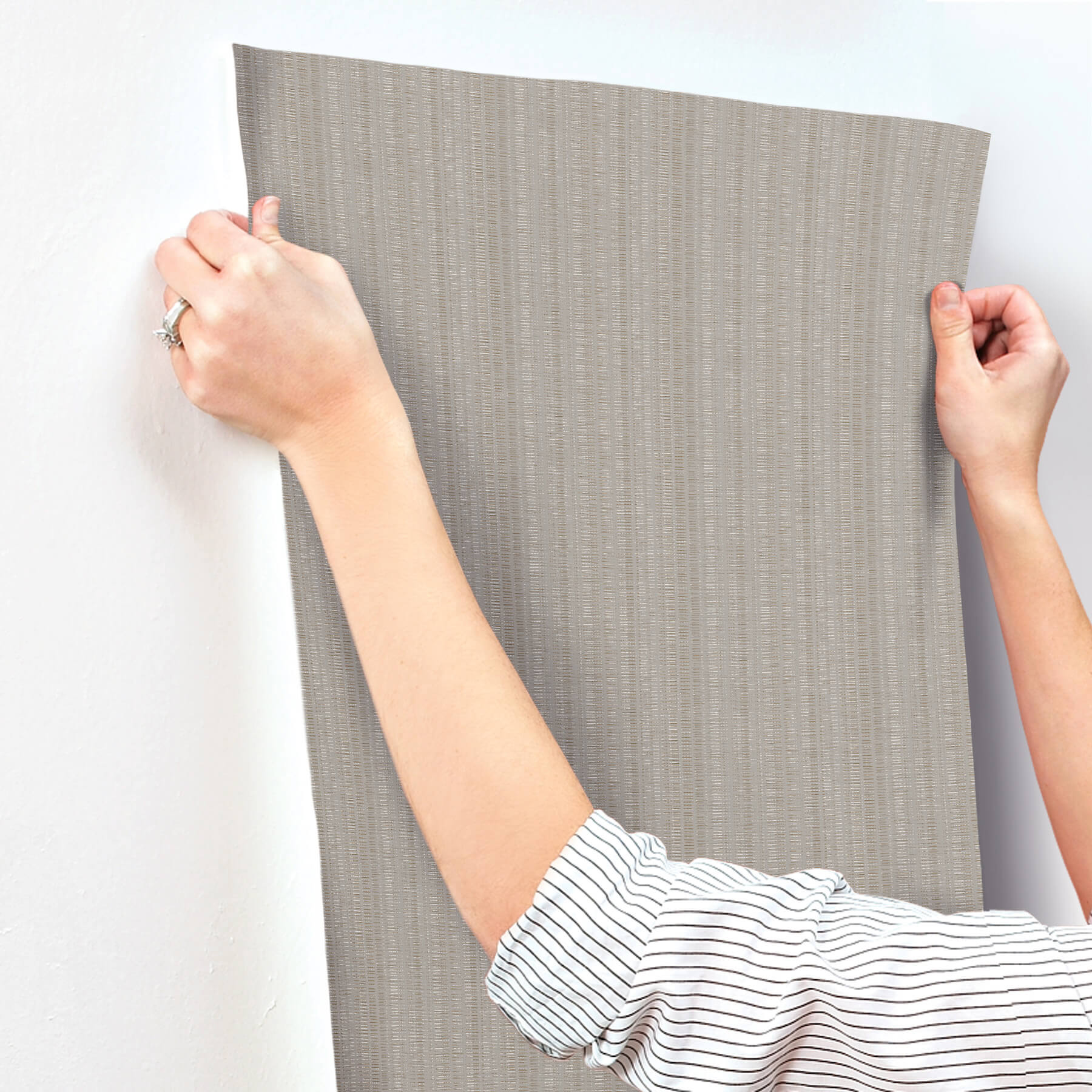 line-in-the-sand-taupe-woven-stripe-wallpaper-york-wallcoverings-uw1095n - York Wallcoverings Wallpaper