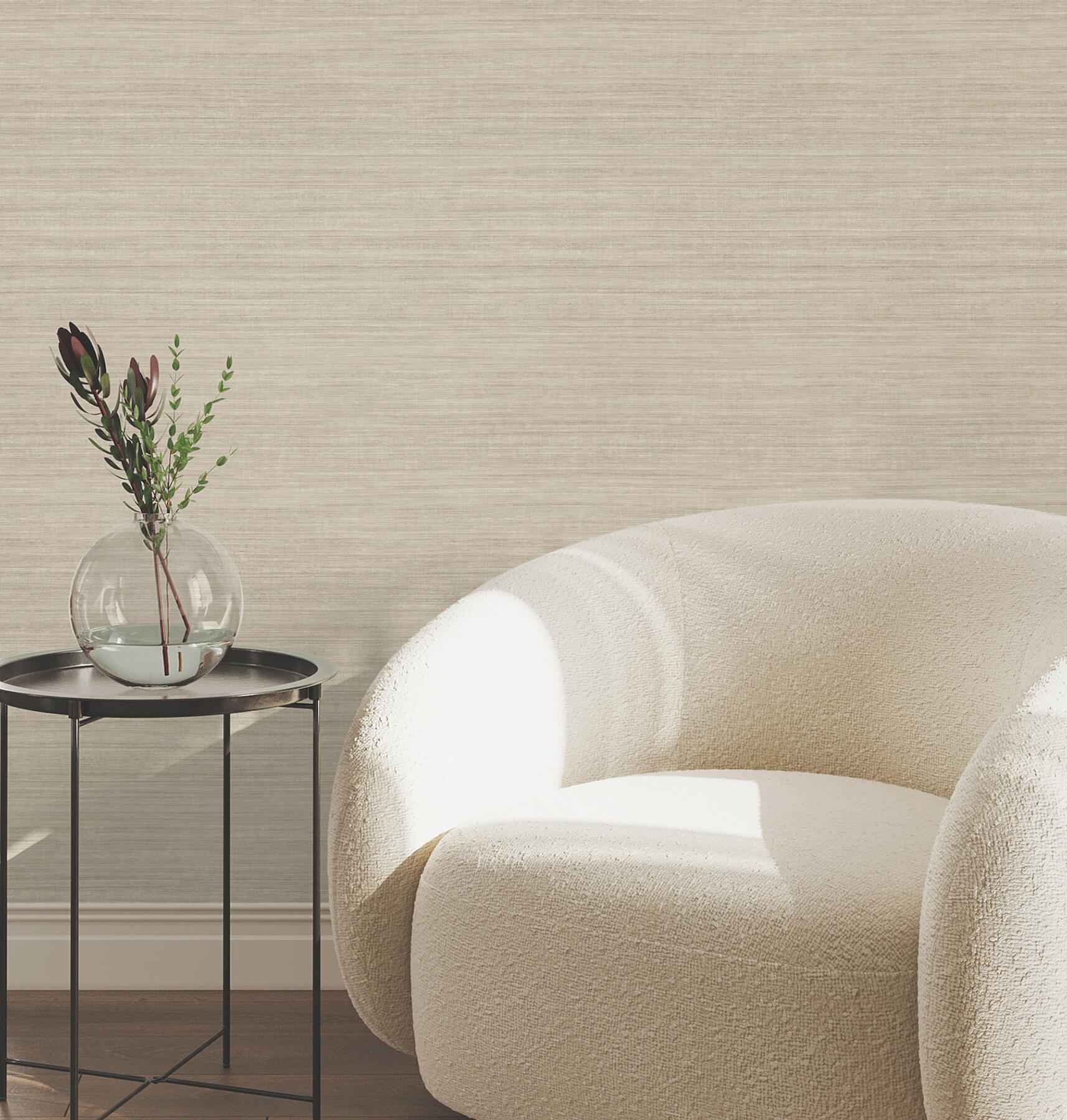 Silk Essence Khaki Faux Fabric Wallpaper - York Wallcoverings - UW1101N - York Wallcoverings Wallpaper
