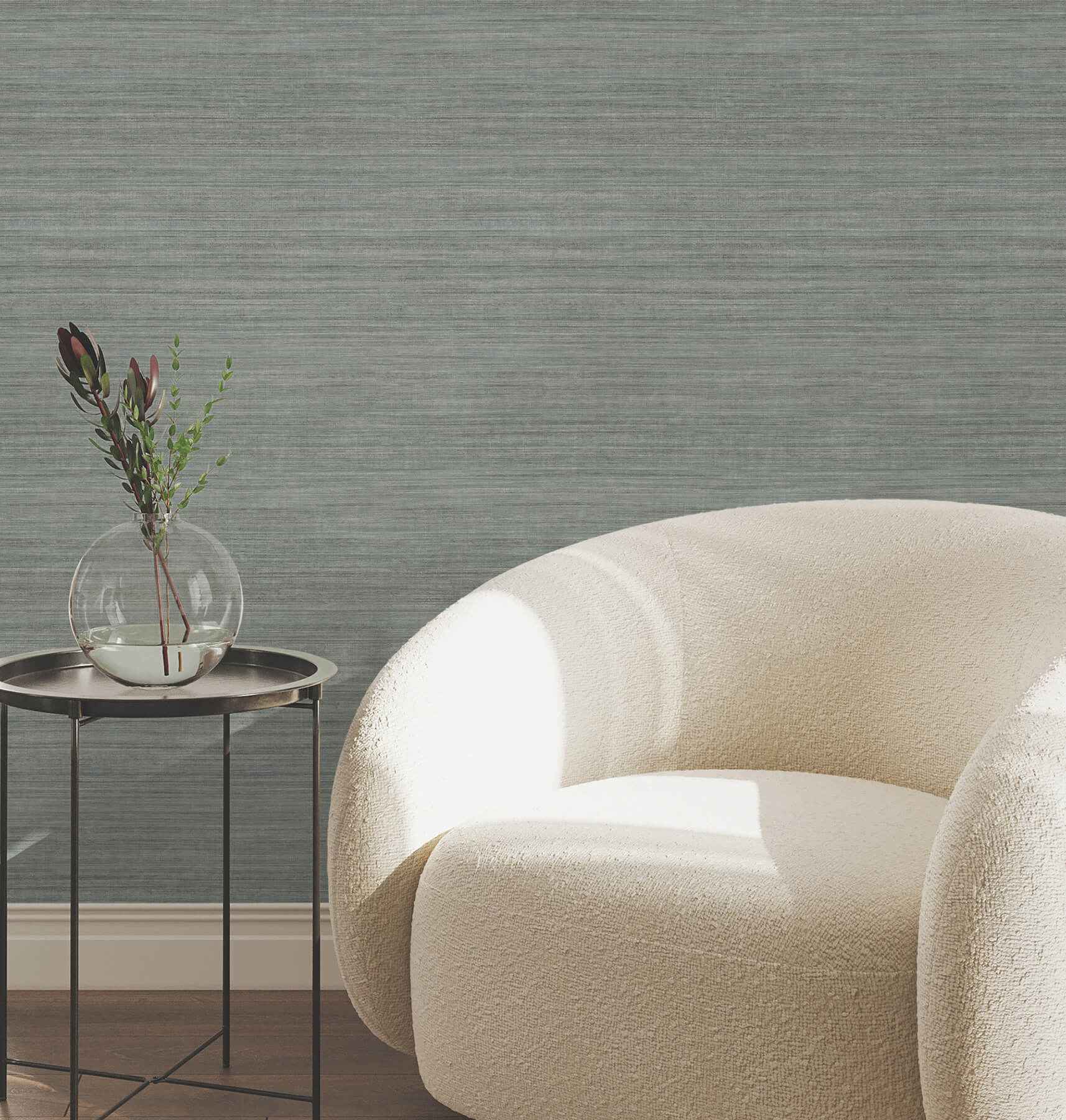 Silk Essence Turquoise Faux Fabric Wallpaper - York Wallcoverings - UW1103N - York Wallcoverings Wallpaper