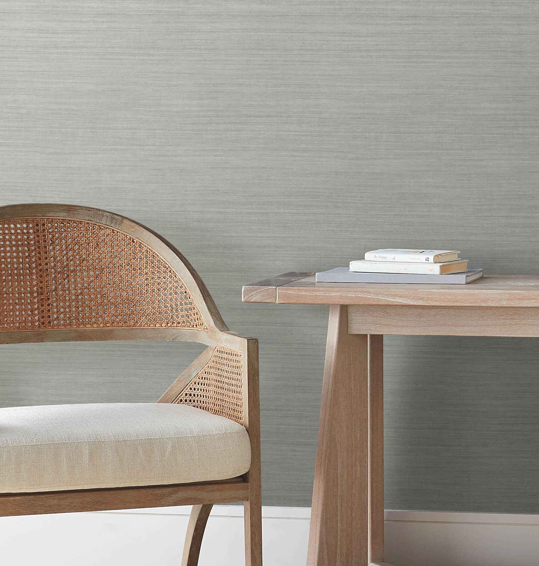 Silk Essence Light Green Faux Fabric Wallpaper - York Wallcoverings - UW1105N - York Wallcoverings Wallpaper