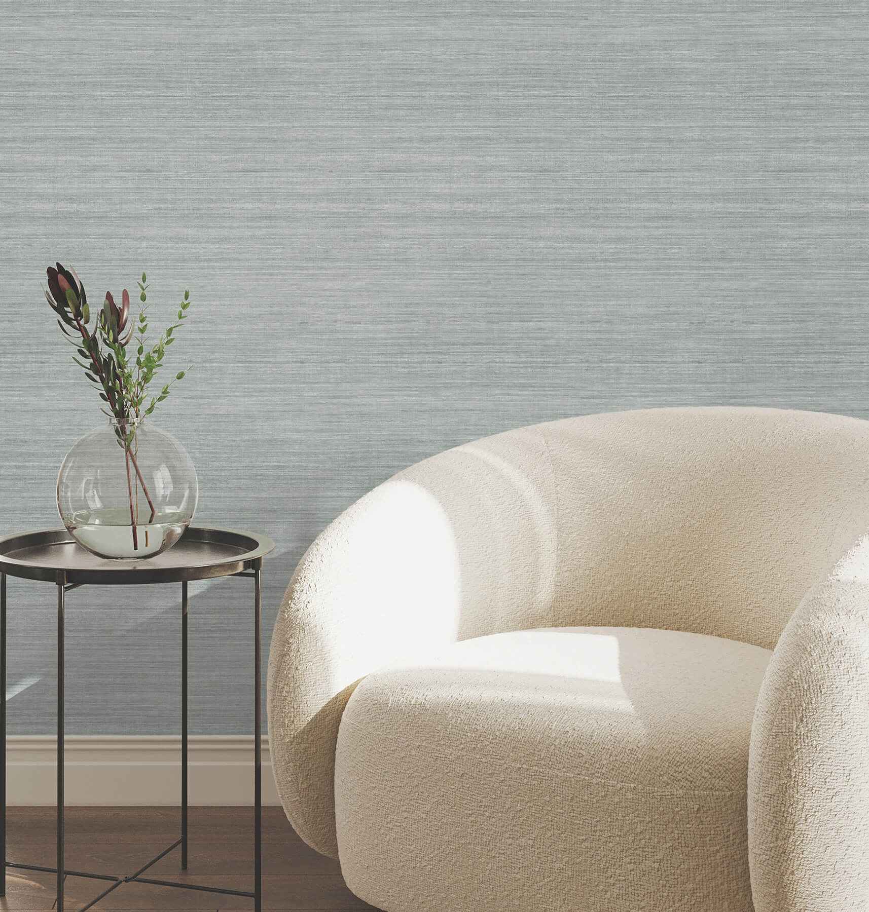 Silk Essence Slate Faux Fabric Wallpaper - York Wallcoverings - UW1106N - York Wallcoverings Wallpaper