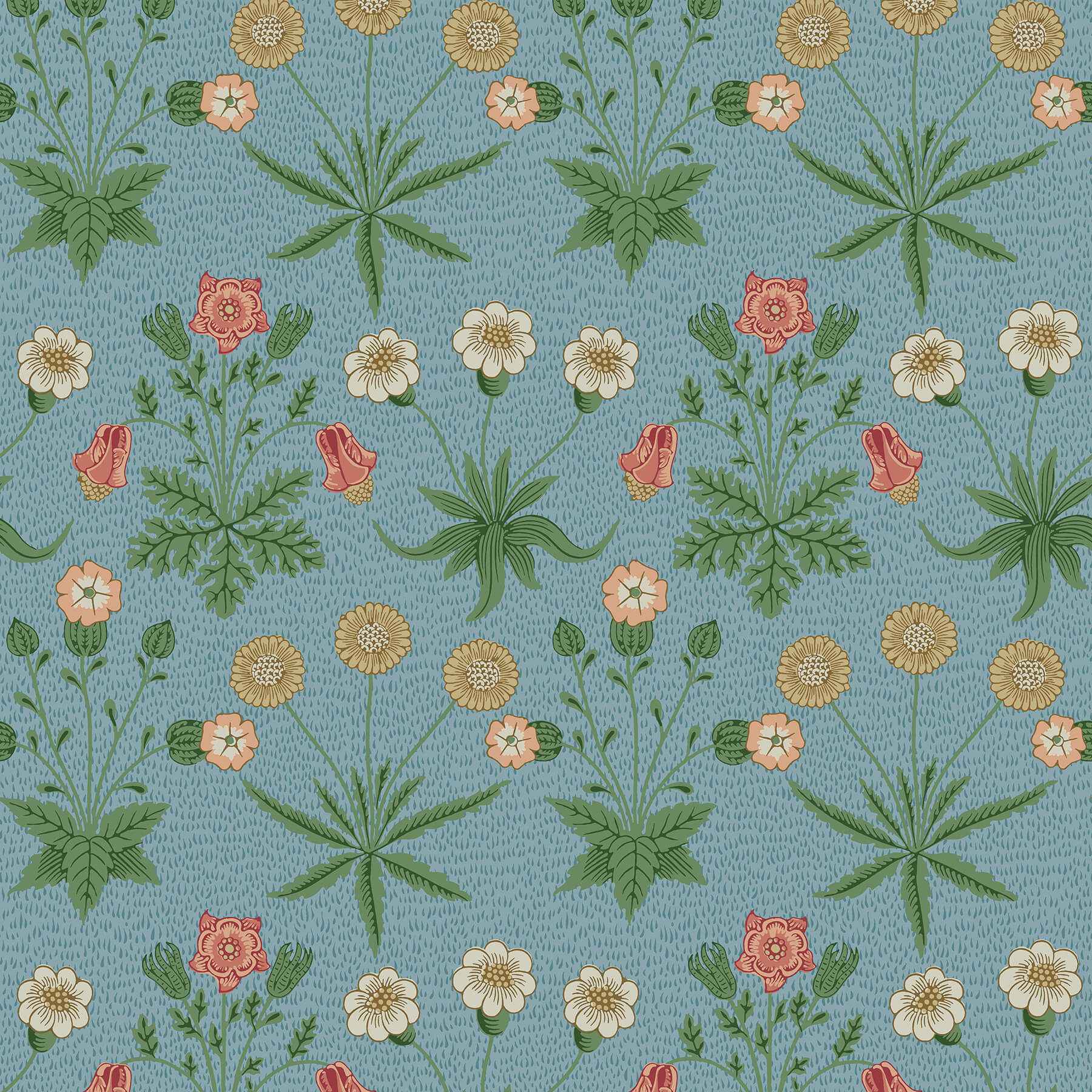 Daisy Wedgwood and Coral Peel and Stick - York Wallcoverings - MCS6596
