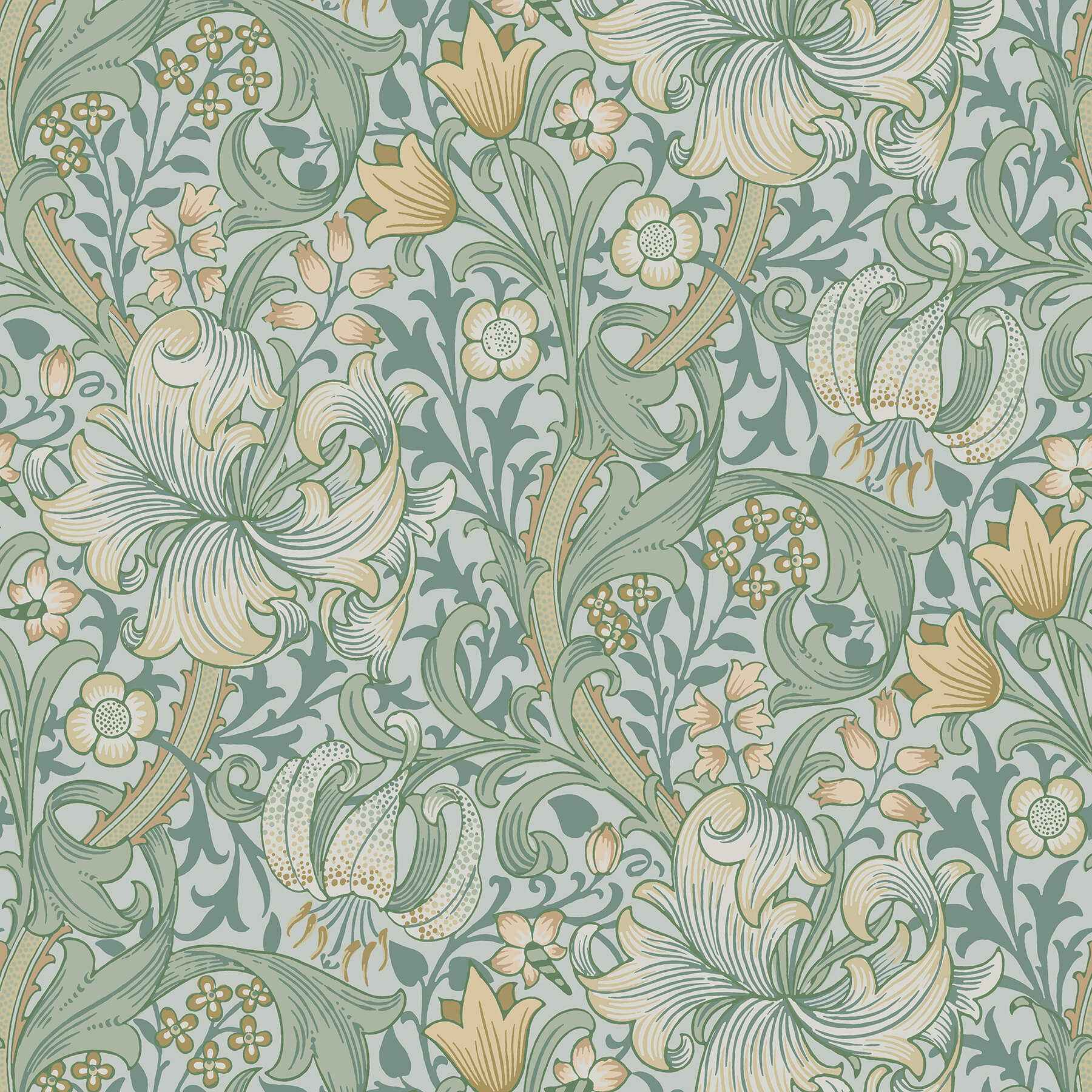 Golden Lily Sea Glass Peel and Stick Wallpaper - York Wallcoverings - MCS6599