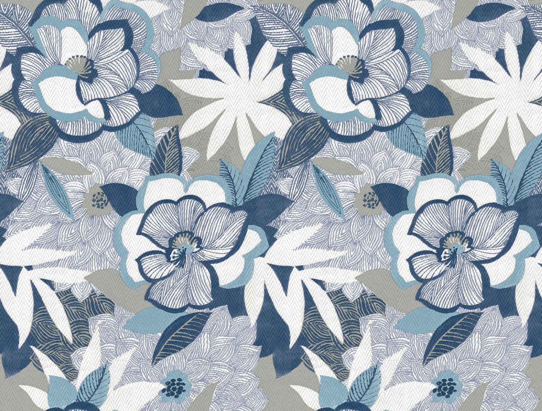 Fantasium Blue Floral Peel Stick Wallpaper - York Wallcoverings - PSW1699RL