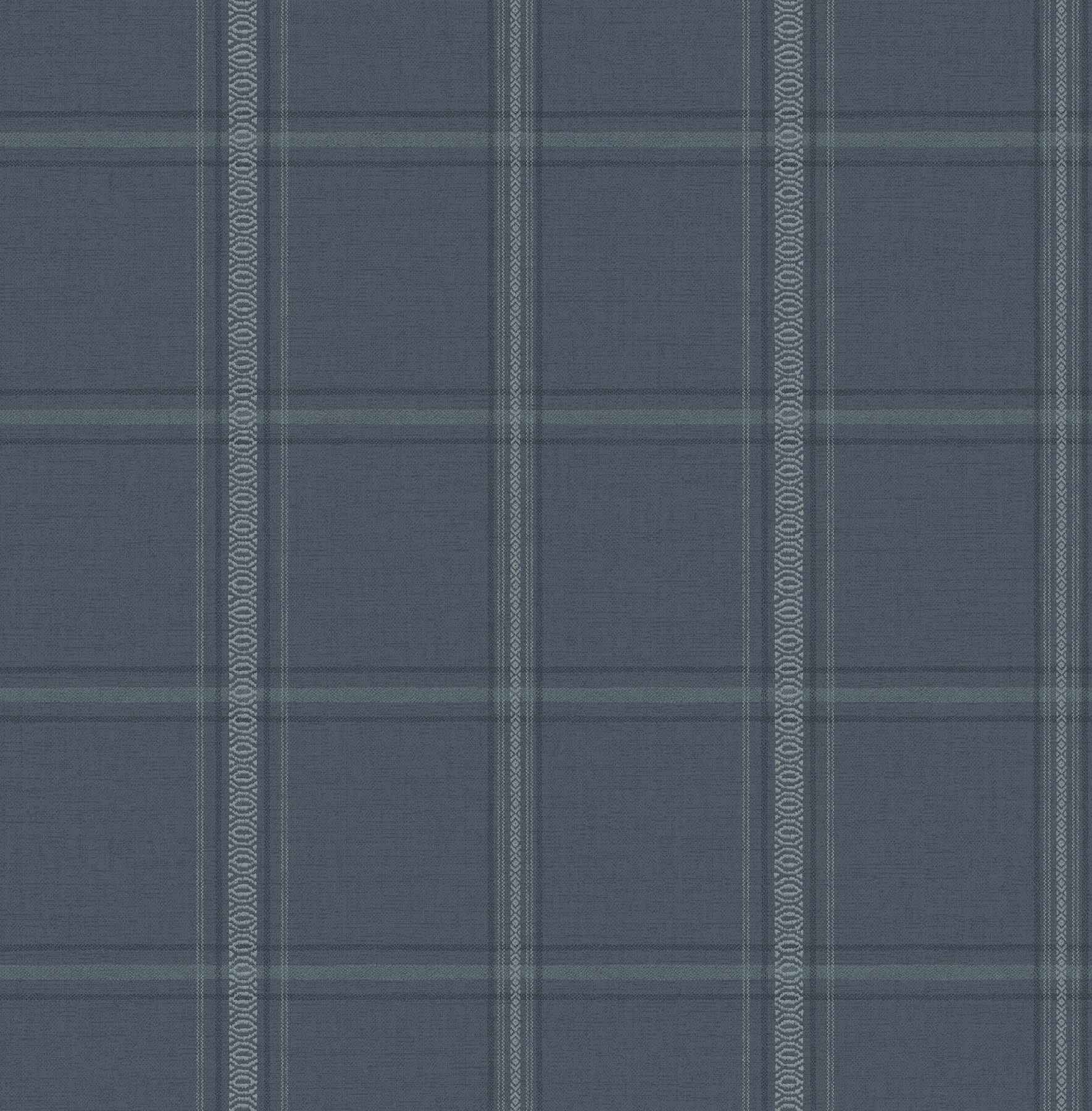 Auberge Dark Blue Plaid Wallpaper - York Wallcoverings - 4192-27605 - York Wallcoverings Wallpaper
