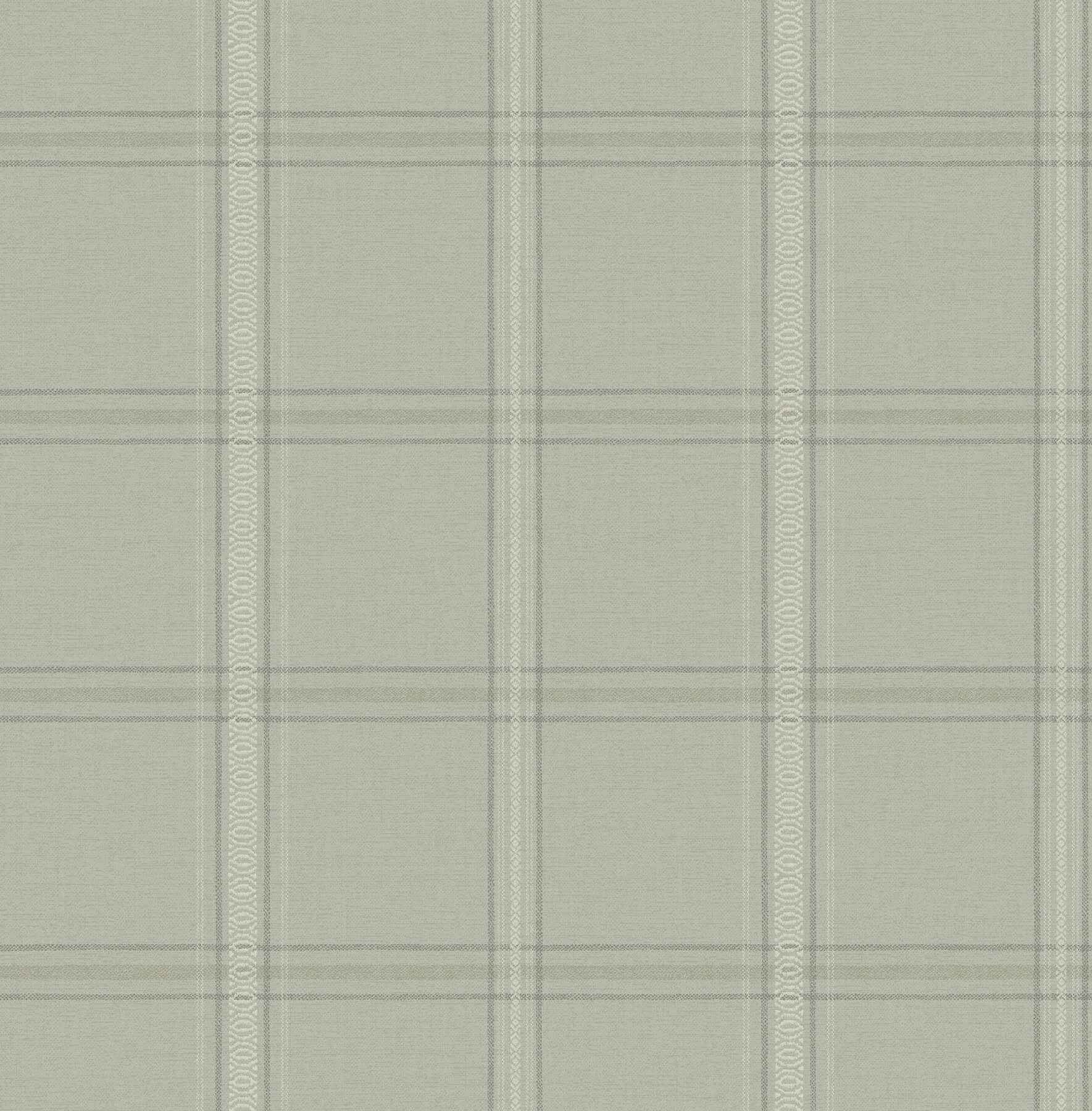 Auberge Sage Plaid Wallpaper - York Wallcoverings - 4192-27609