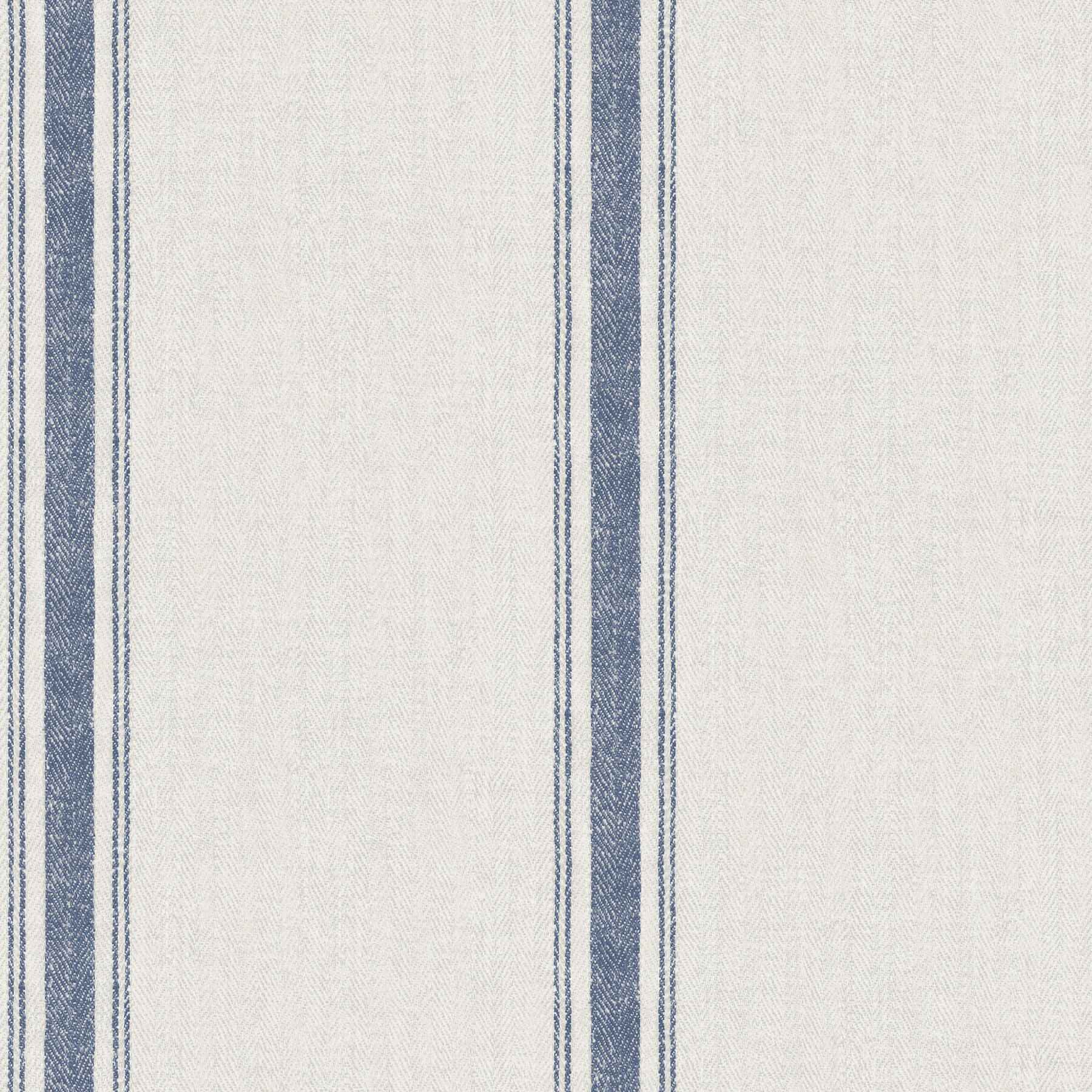 Linette Blue Fabric Stripe Wallpaper - York Wallcoverings - 4192-70067
