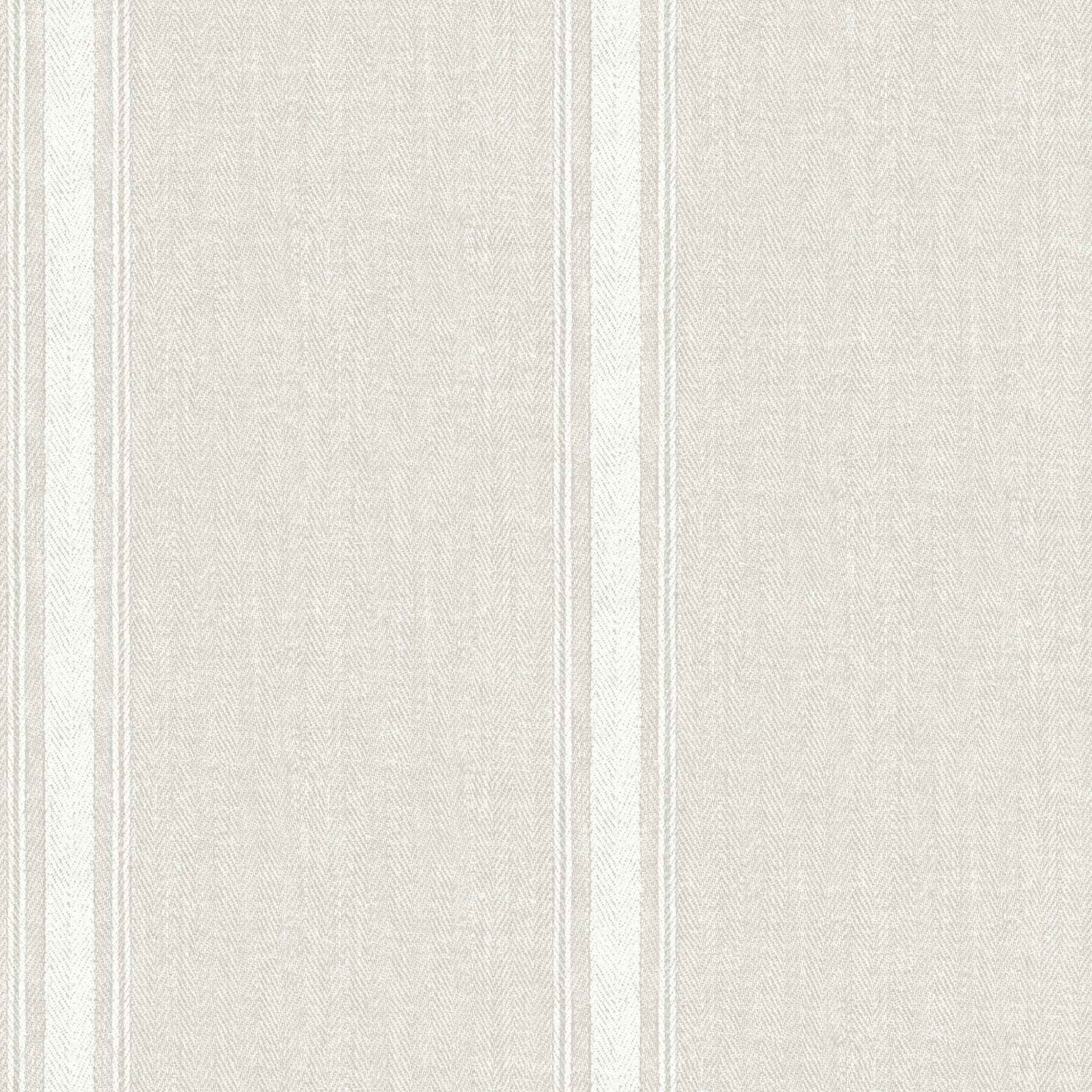Linette Beige Fabric Stripe Wallpaper - York Wallcoverings - 4192-70070