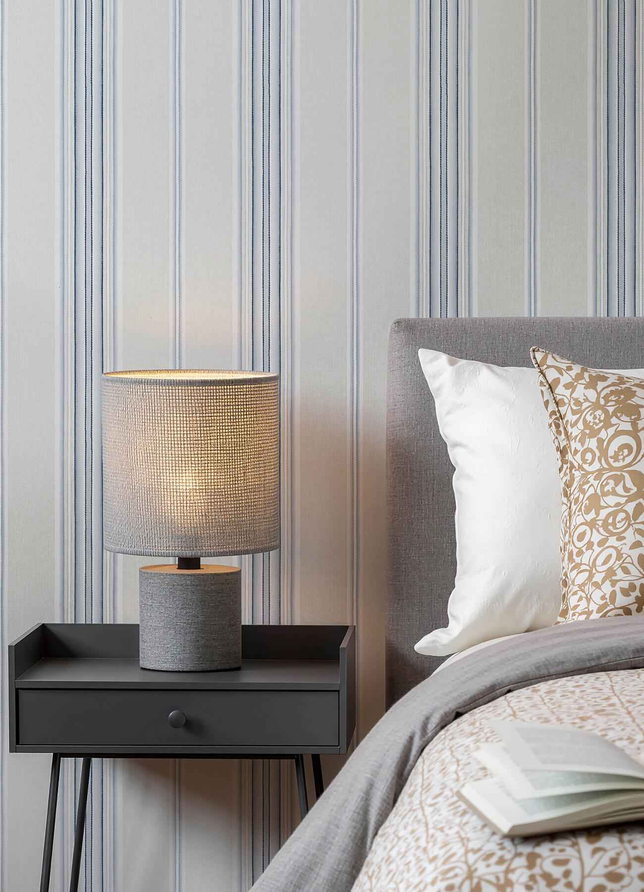 Calvados Blue Linen Stripe Wallpaper - York Wallcoverings - 4192-83123 - York Wallcoverings Wallpaper