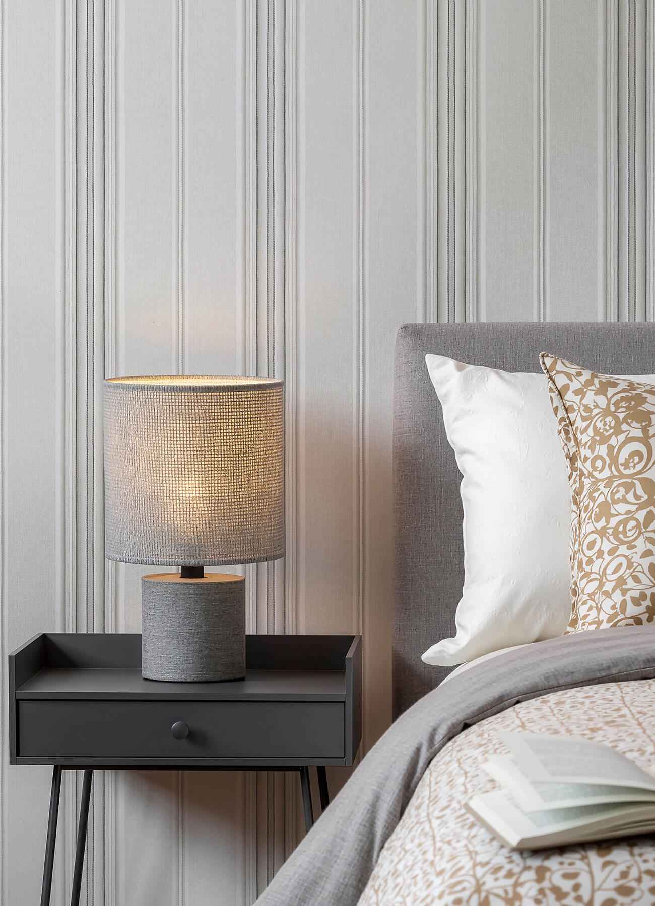 Calvados Grey Linen Stripe Wallpaper - York Wallcoverings - 4192-83124 - York Wallcoverings Wallpaper
