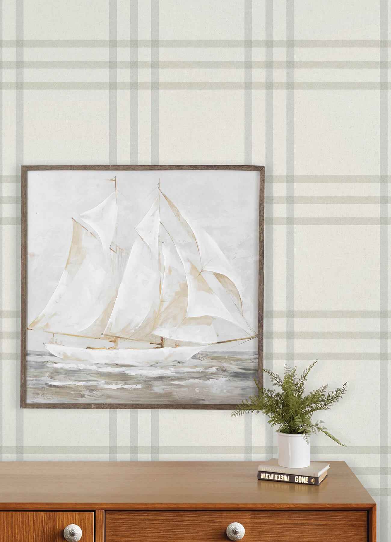 Fletcher Aqua Plaid Wallpaper - York Wallcoverings - 4192-83400 - York Wallcoverings Wallpaper