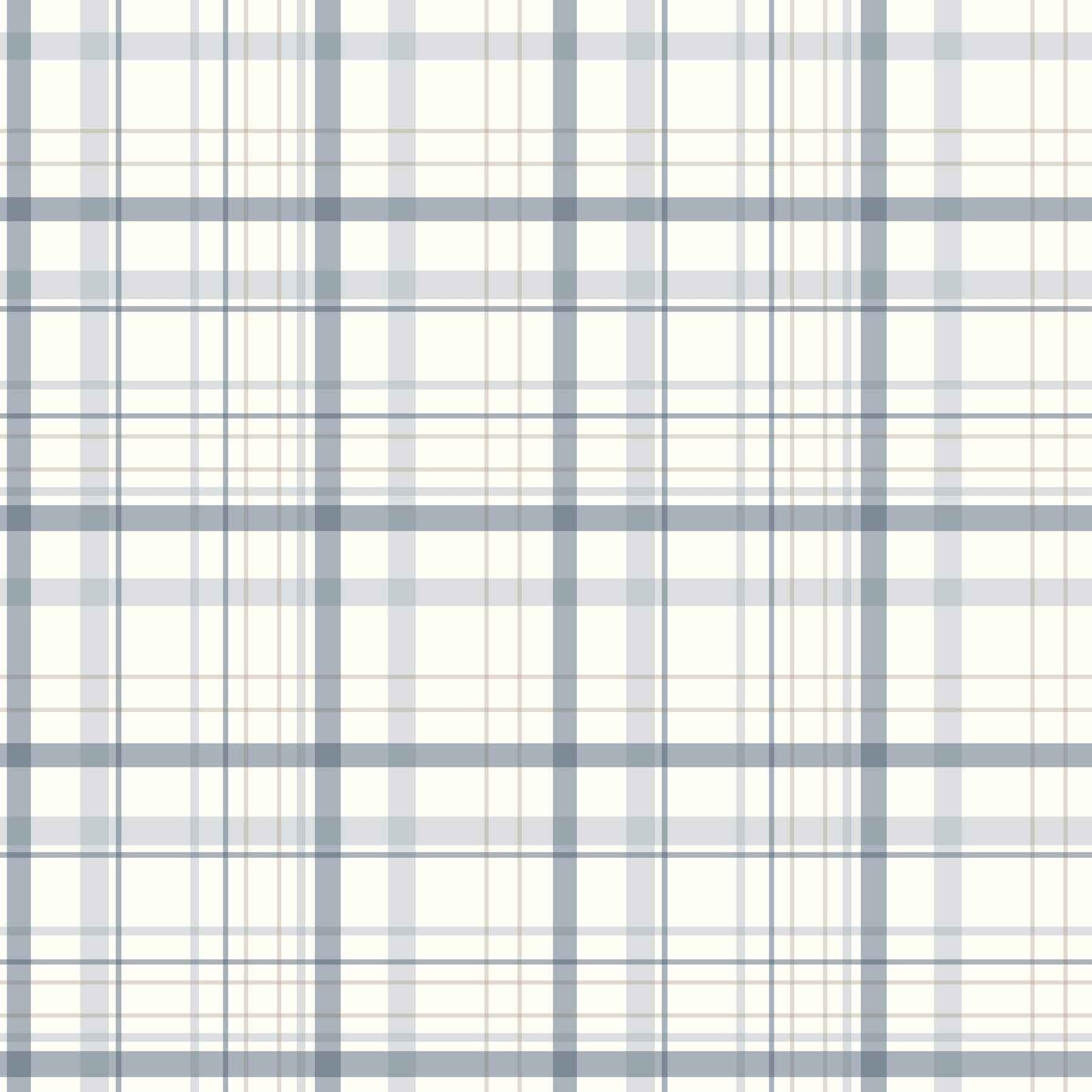 Burgess Blue Plaid Wallpaper - York Wallcoverings - 4192-83406