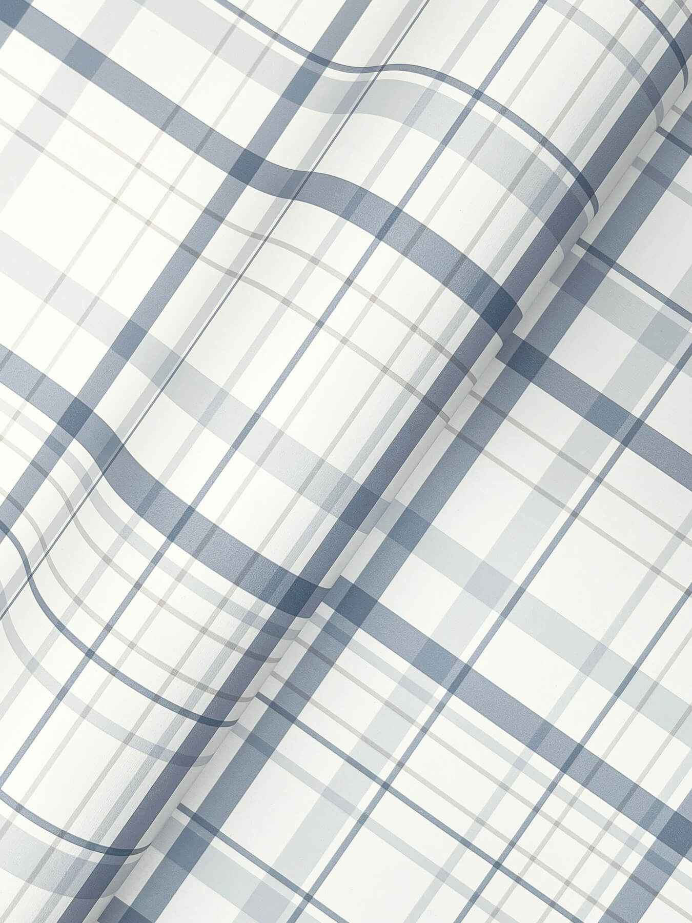 Burgess Blue Plaid Wallpaper - York Wallcoverings - 4192-83406 - York Wallcoverings Wallpaper