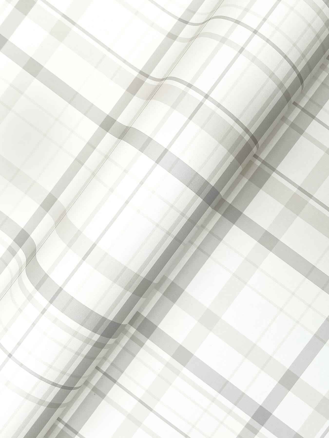 Burgess Light Grey Plaid Wallpaper - York Wallcoverings - 4192-83407 - York Wallcoverings Wallpaper