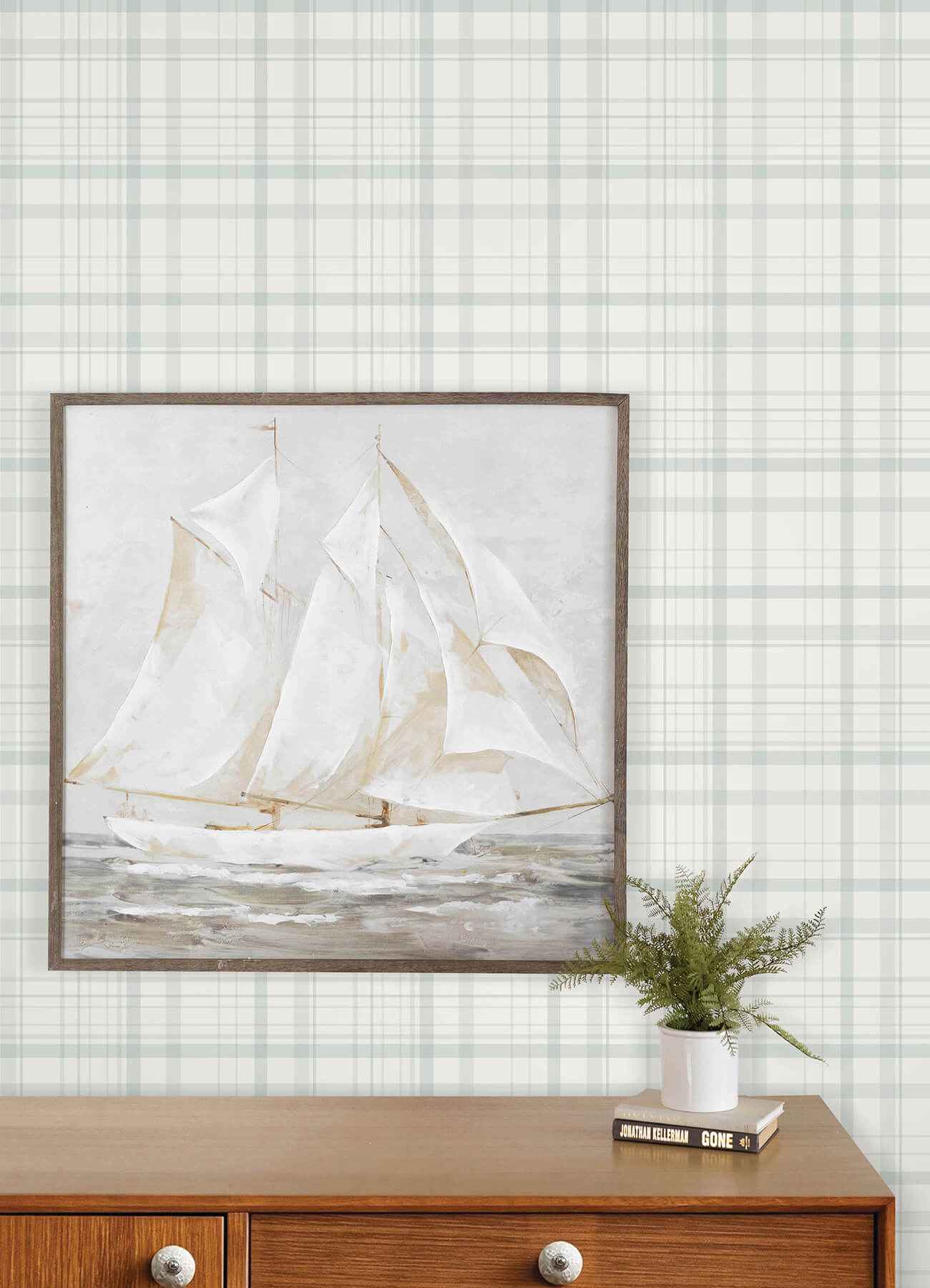 Burgess Light Blue Plaid Wallpaper - York Wallcoverings - 4192-83410 - York Wallcoverings Wallpaper