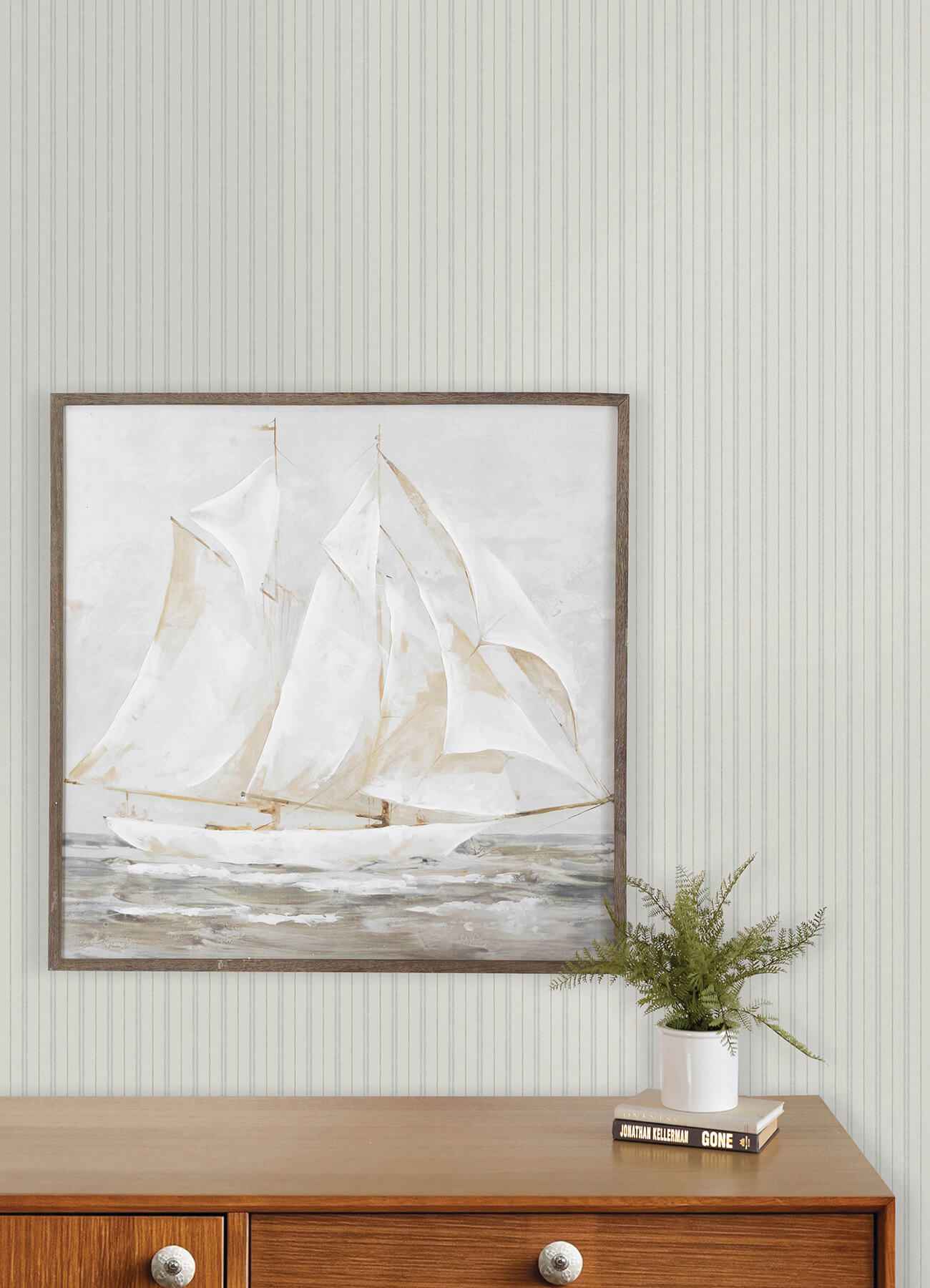 Harville Aqua Double Stripe Wallpaper - York Wallcoverings - 4192-83425 - York Wallcoverings Wallpaper