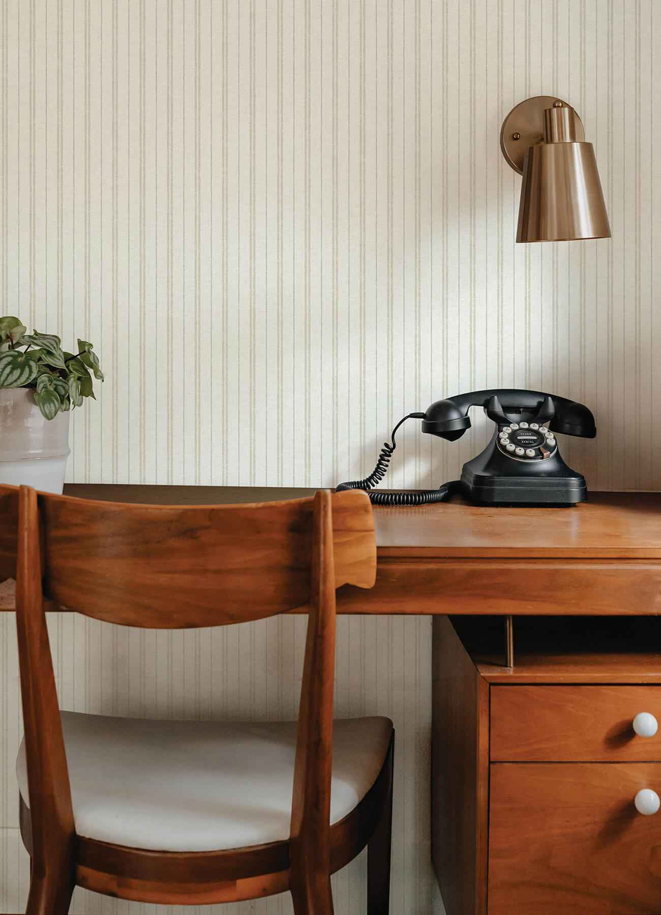 Harville Beige Double Stripe Wallpaper - York Wallcoverings - 4192-83427 - York Wallcoverings Wallpaper