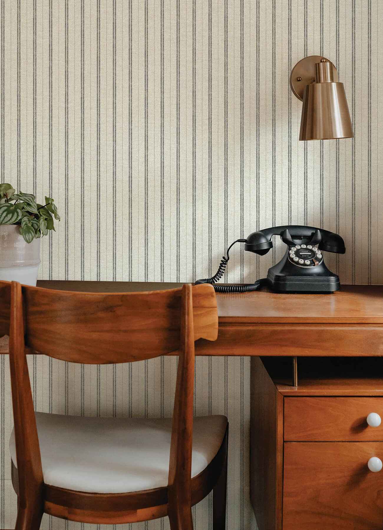 Harville Black Double Stripe Wallpaper - York Wallcoverings - 4192-83429 - York Wallcoverings Wallpaper