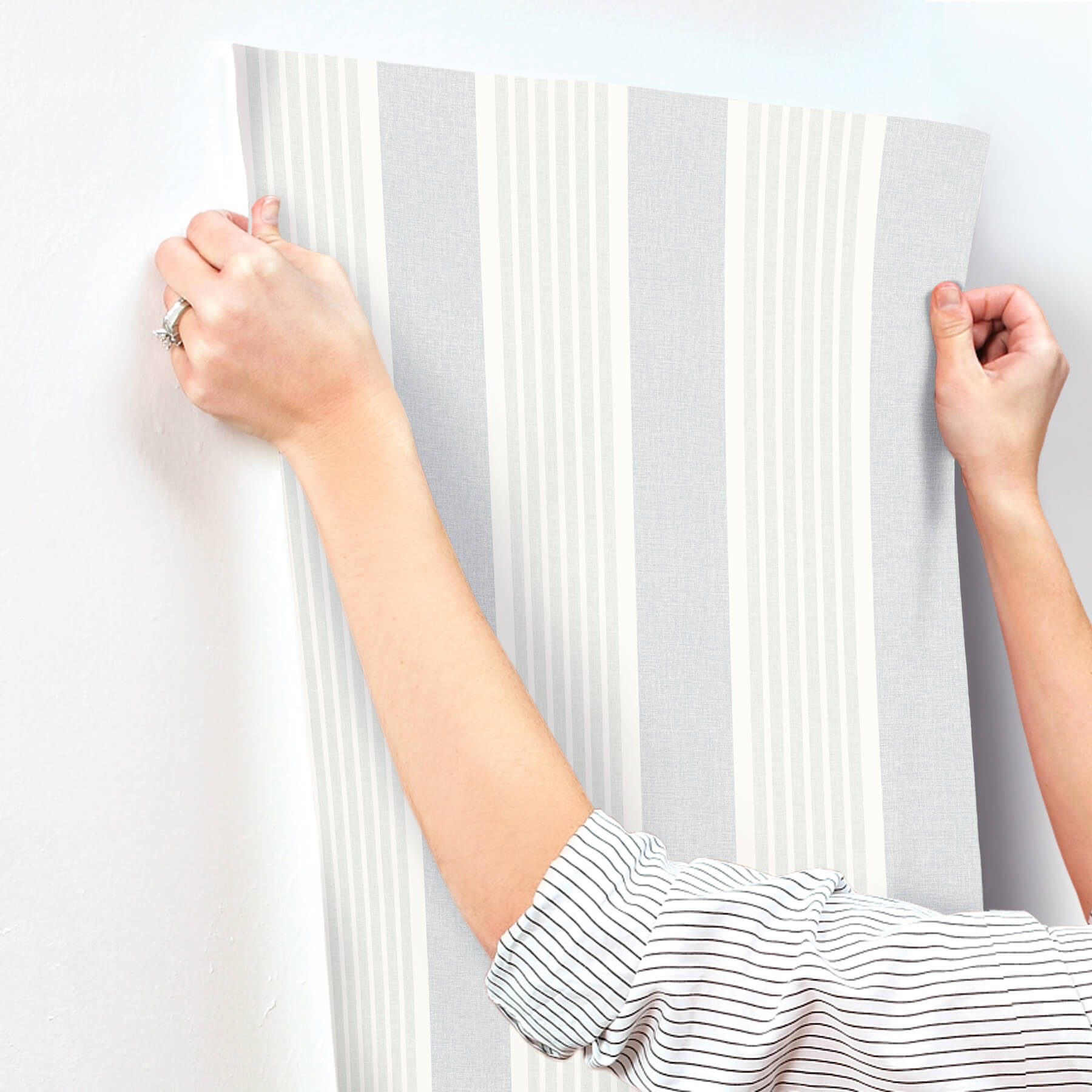 bingley-light-blue-embellished-stripe-wallpaper-york-wallcoverings-4192-83436 - York Wallcoverings Wallpaper