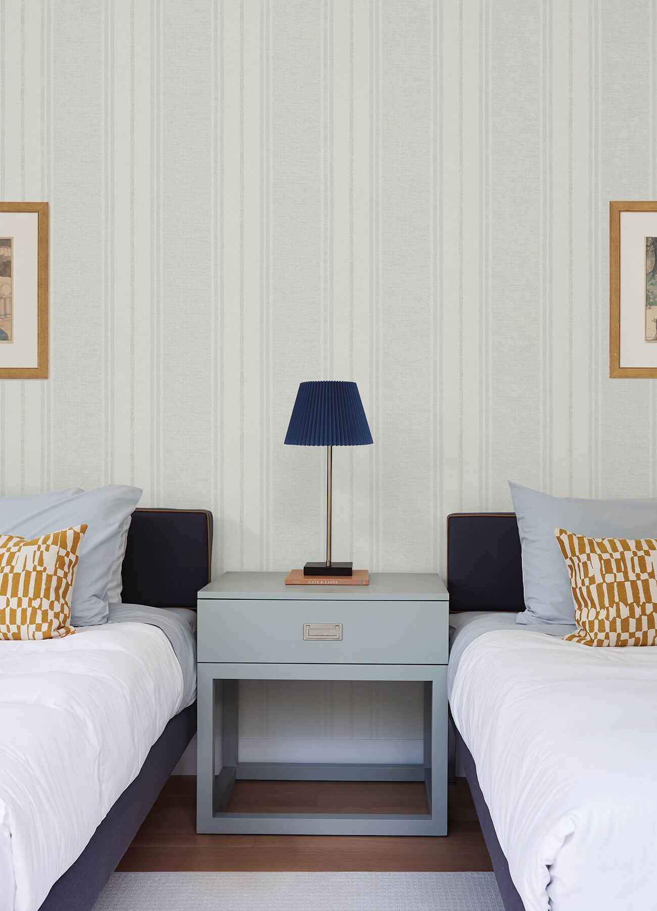 Maddox Light Blue Flannel Stripe Wallpaper - York Wallcoverings - 4192-83442 - York Wallcoverings Wallpaper