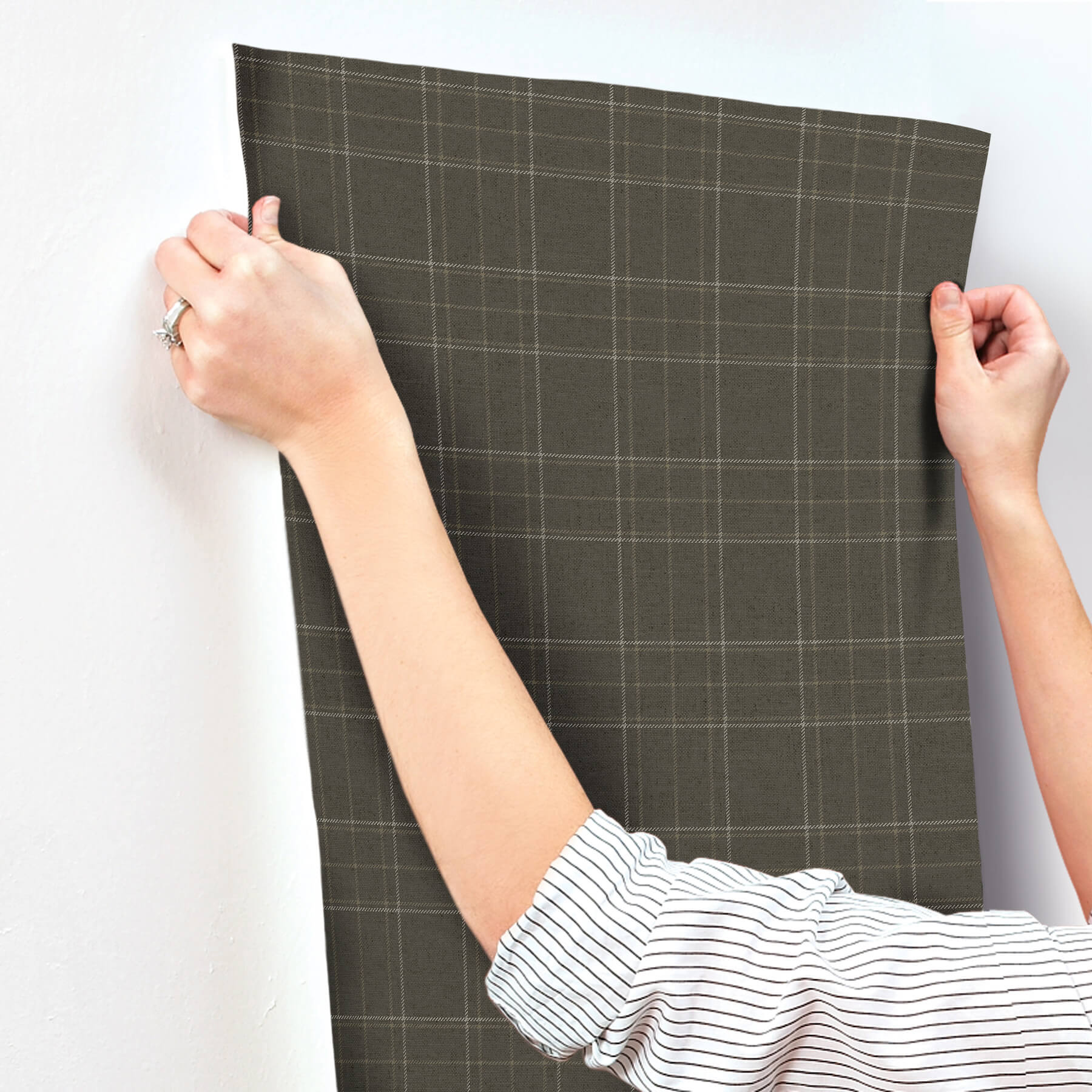 fox-hollow-charcoal-dashed-plaid-wallpaper-york-wallcoverings-4192-83457 - York Wallcoverings Wallpaper