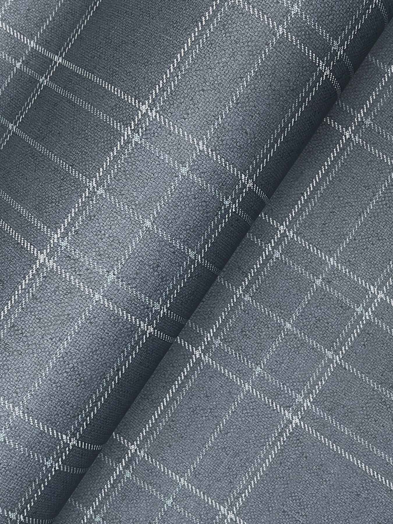 Fox Hollow Dark Blue Dashed Plaid Wallpaper - York Wallcoverings - 4192-83458 - York Wallcoverings Wallpaper