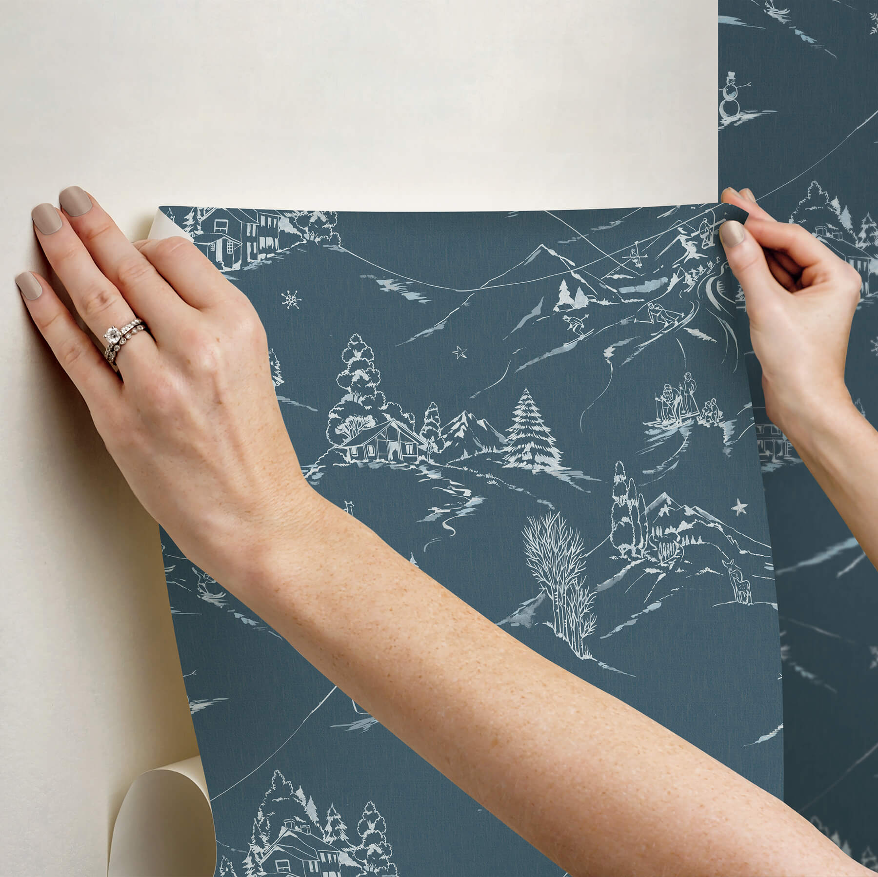mountain-side-denim-peel-and-stick-wallpaper-york-wallcoverings-nus6627 - York Wallcoverings Wallpaper
