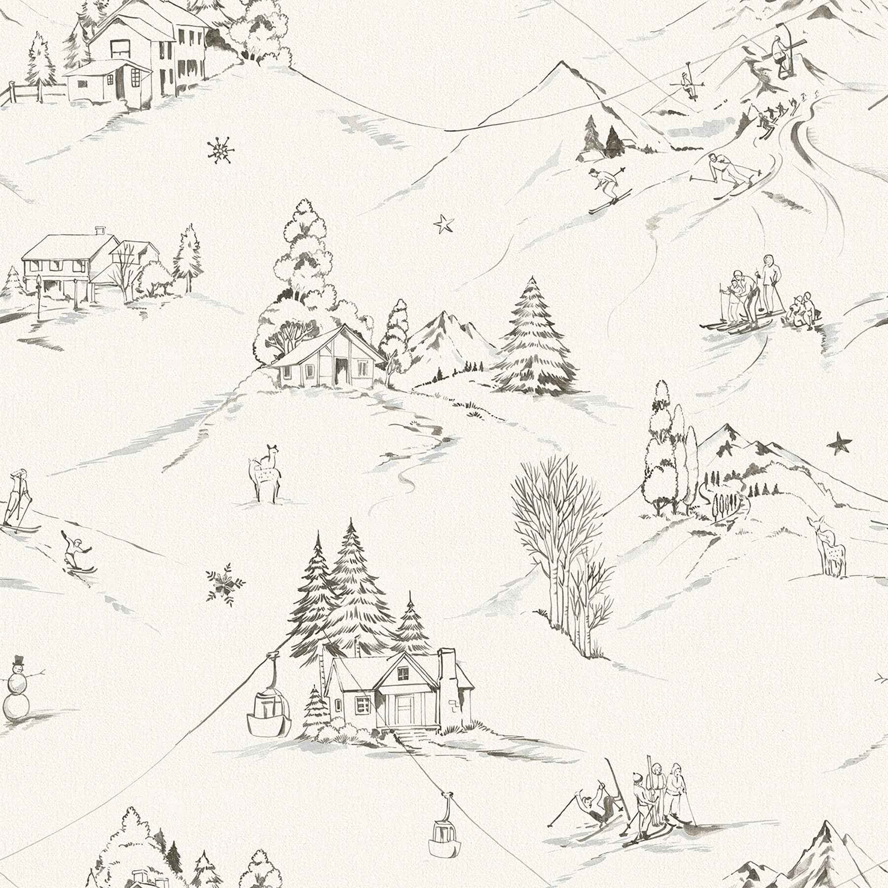 Mountain Side Charcoal Peel and Stick Wallpaper - York Wallcoverings - NUS6628 - York Wallcoverings Wallpaper