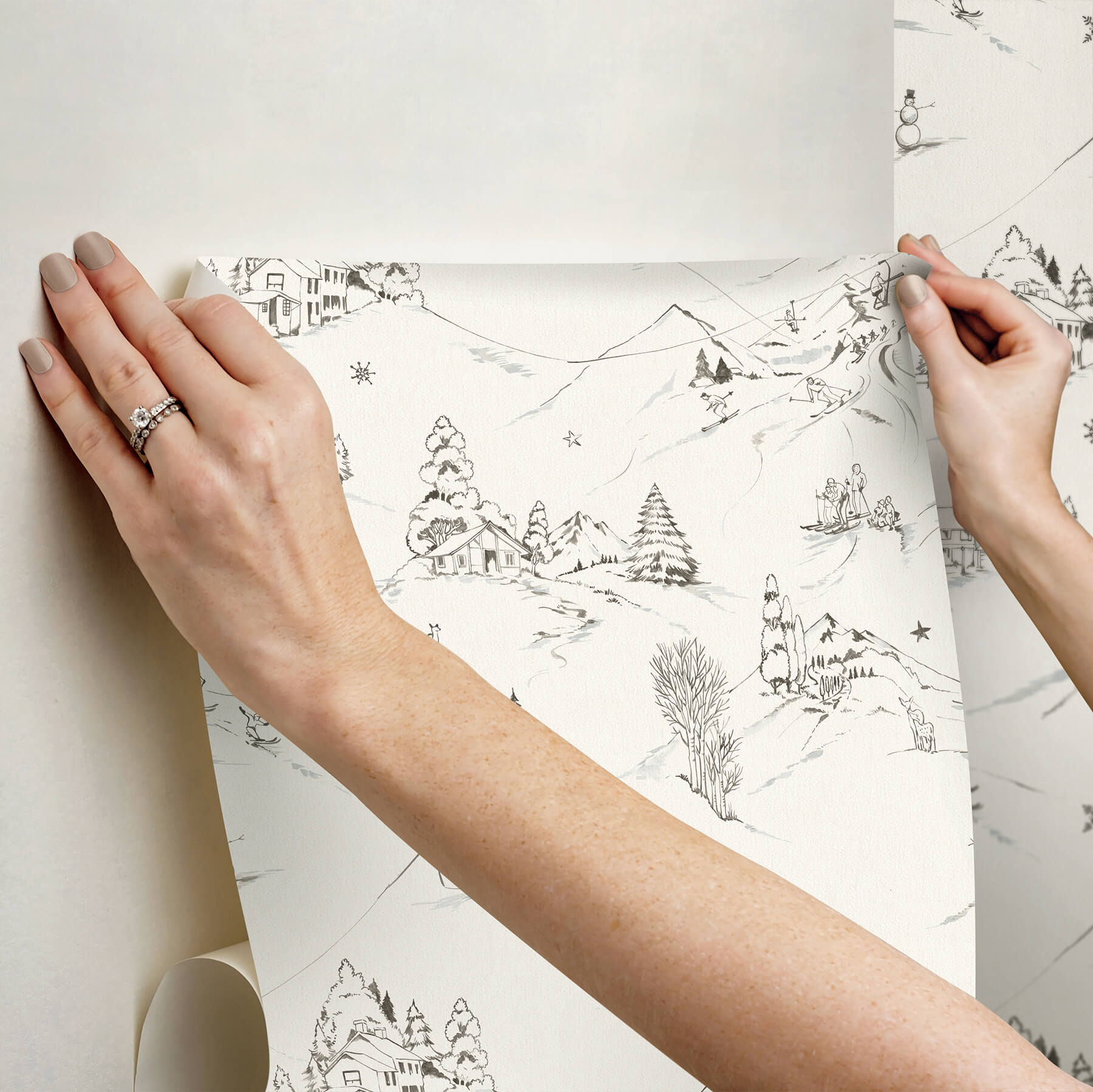 mountain-side-charcoal-peel-and-stick-wallpaper-york-wallcoverings-nus6628 - York Wallcoverings Wallpaper