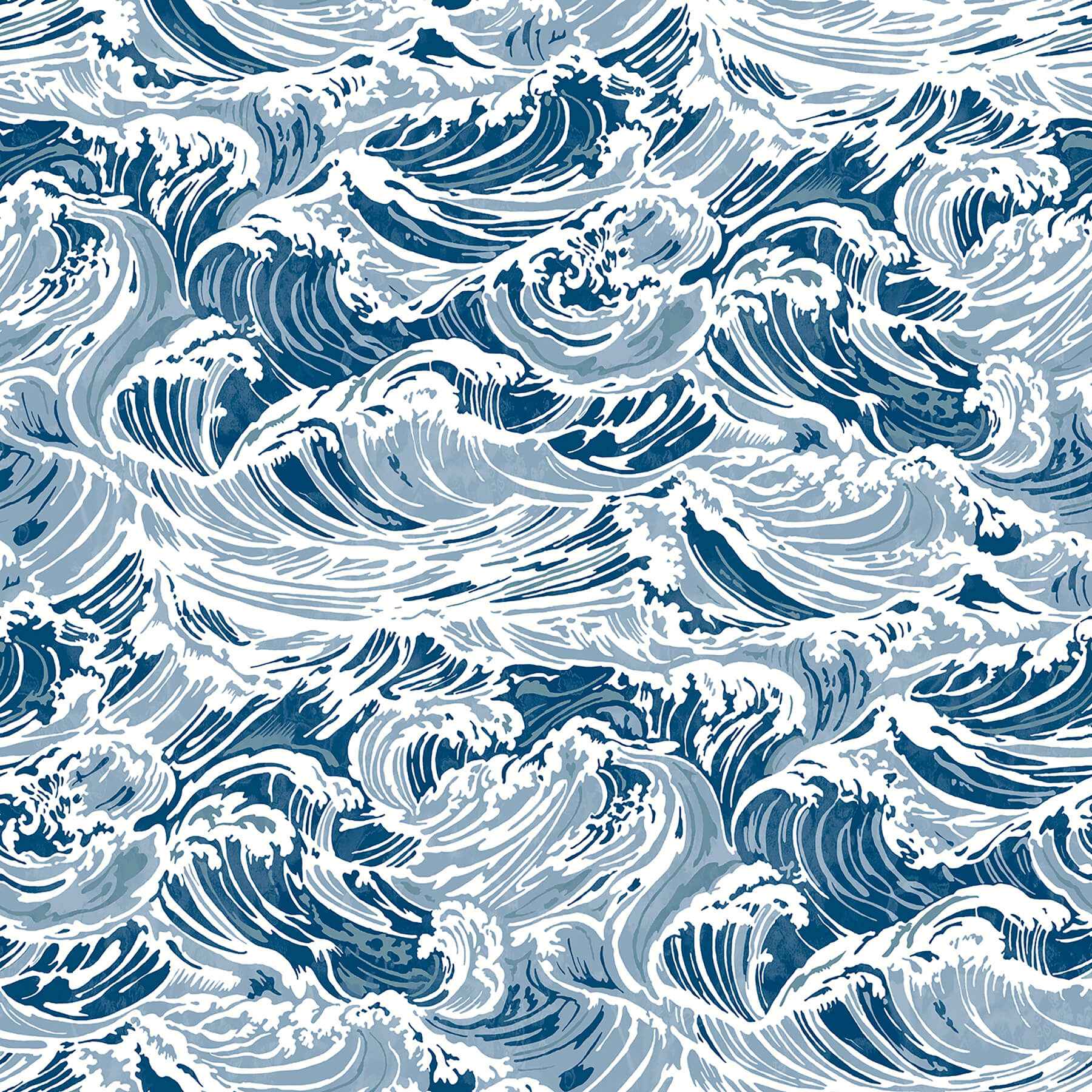 Crashing Waves Navy Peel and Stick Wallpaper - York Wallcoverings - NUS6629