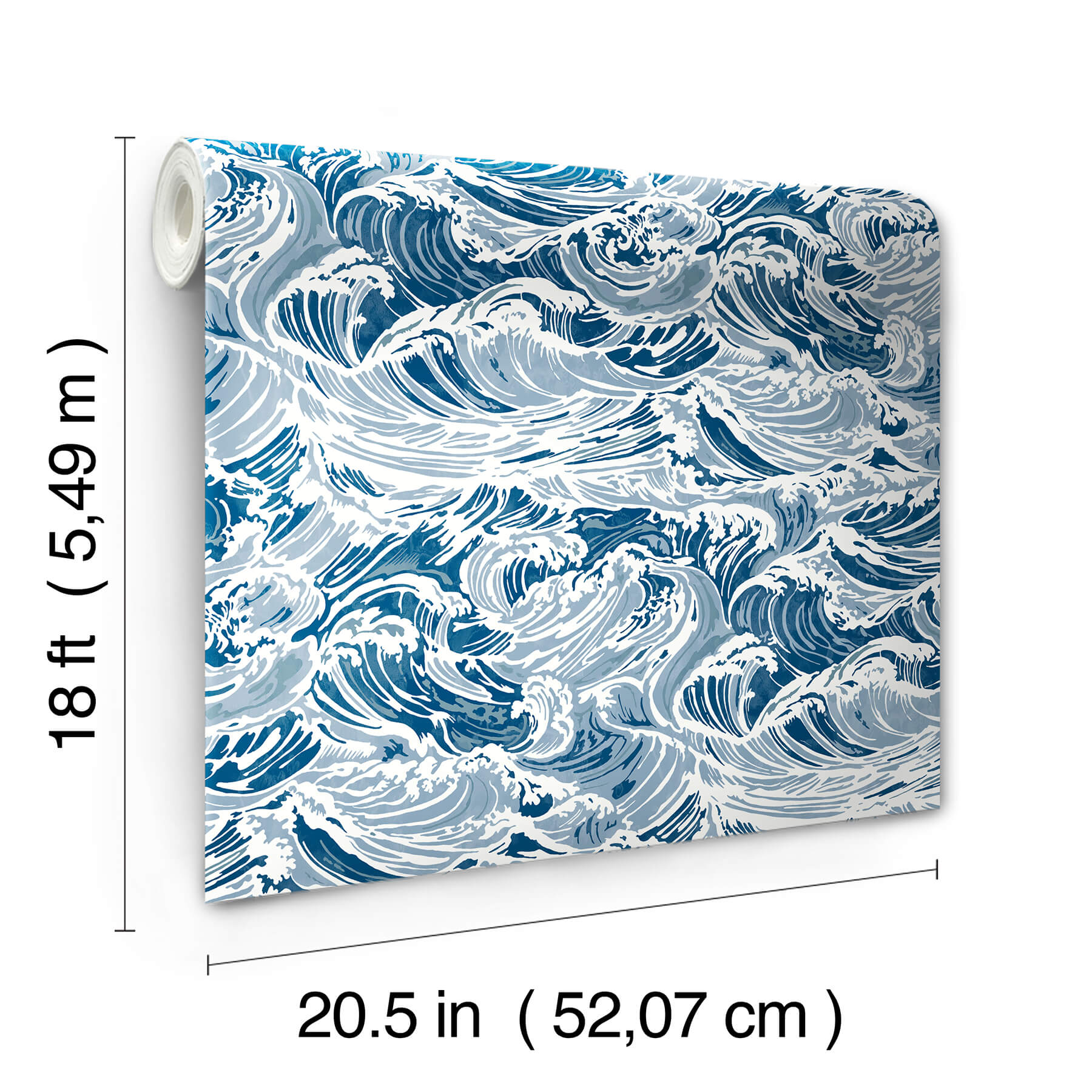 crashing-waves-navy-peel-and-stick-wallpaper-york-wallcoverings-nus6629 - York Wallcoverings Wallpaper