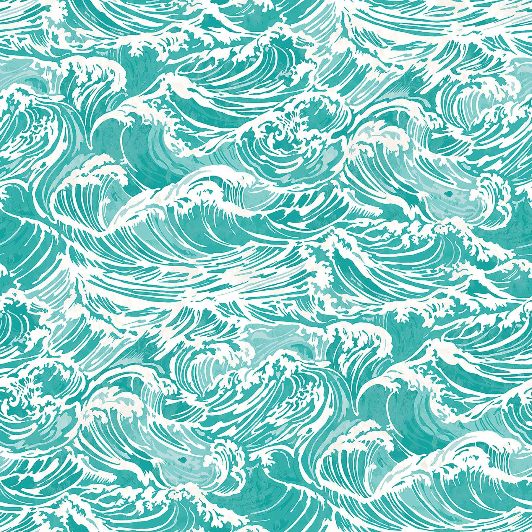 Crashing Waves Teal Peel and Stick Wallpaper - York Wallcoverings - NUS6631 - York Wallcoverings Wallpaper