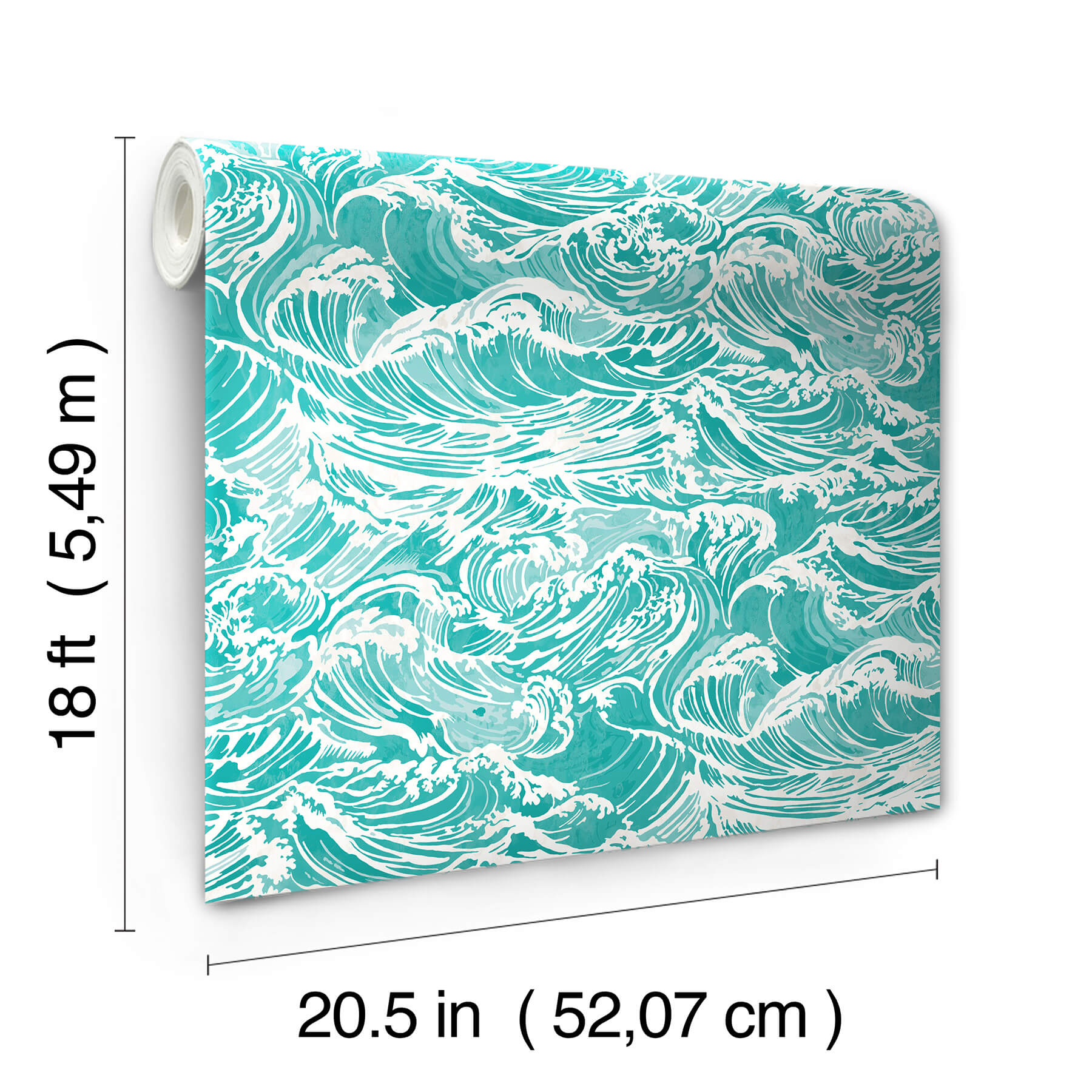 crashing-waves-teal-peel-and-stick-wallpaper-york-wallcoverings-nus6631 - York Wallcoverings Wallpaper