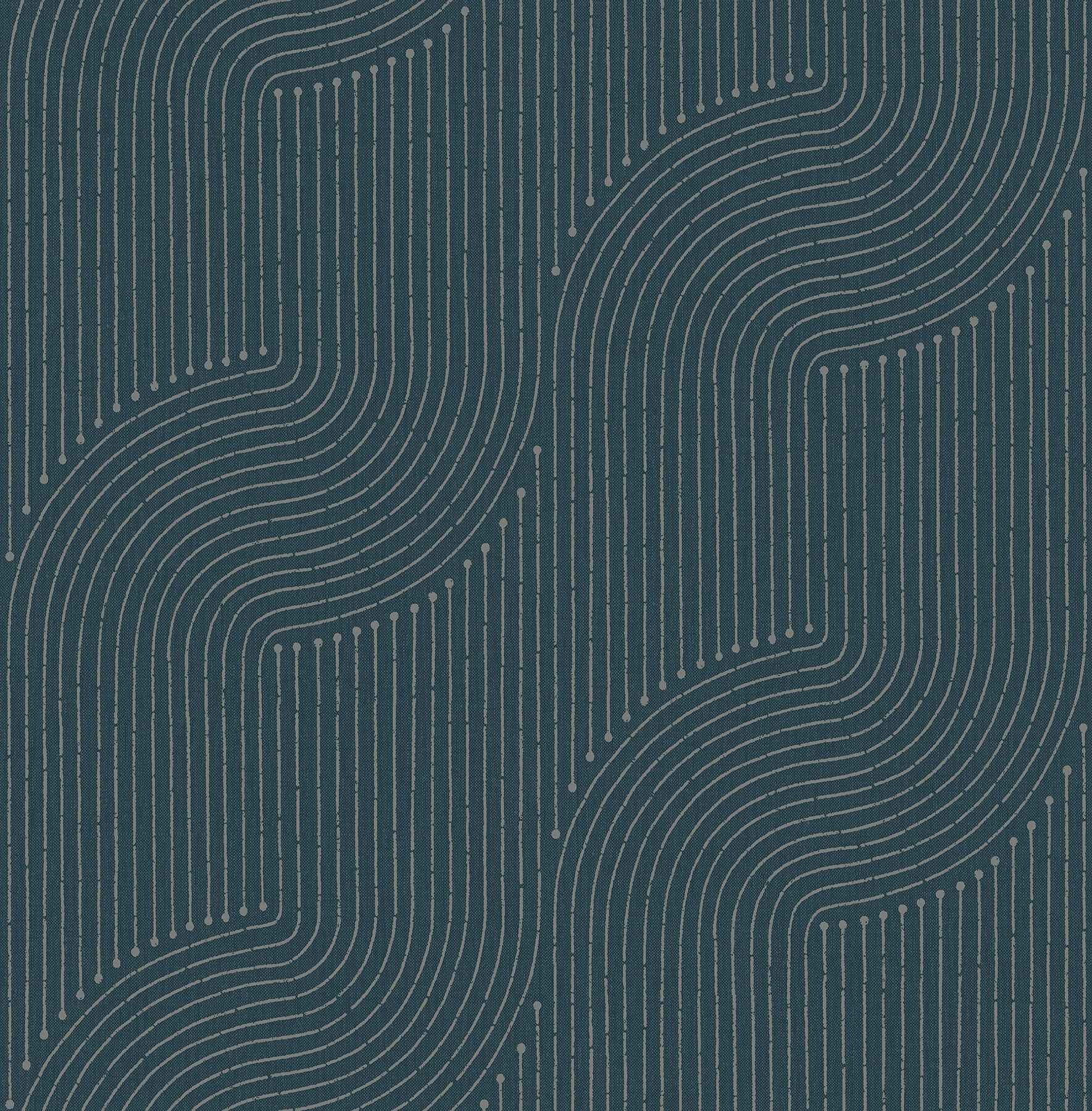 Braddock Teal Rhythmic Flow Wallpaper - York Wallcoverings - 4198-27806