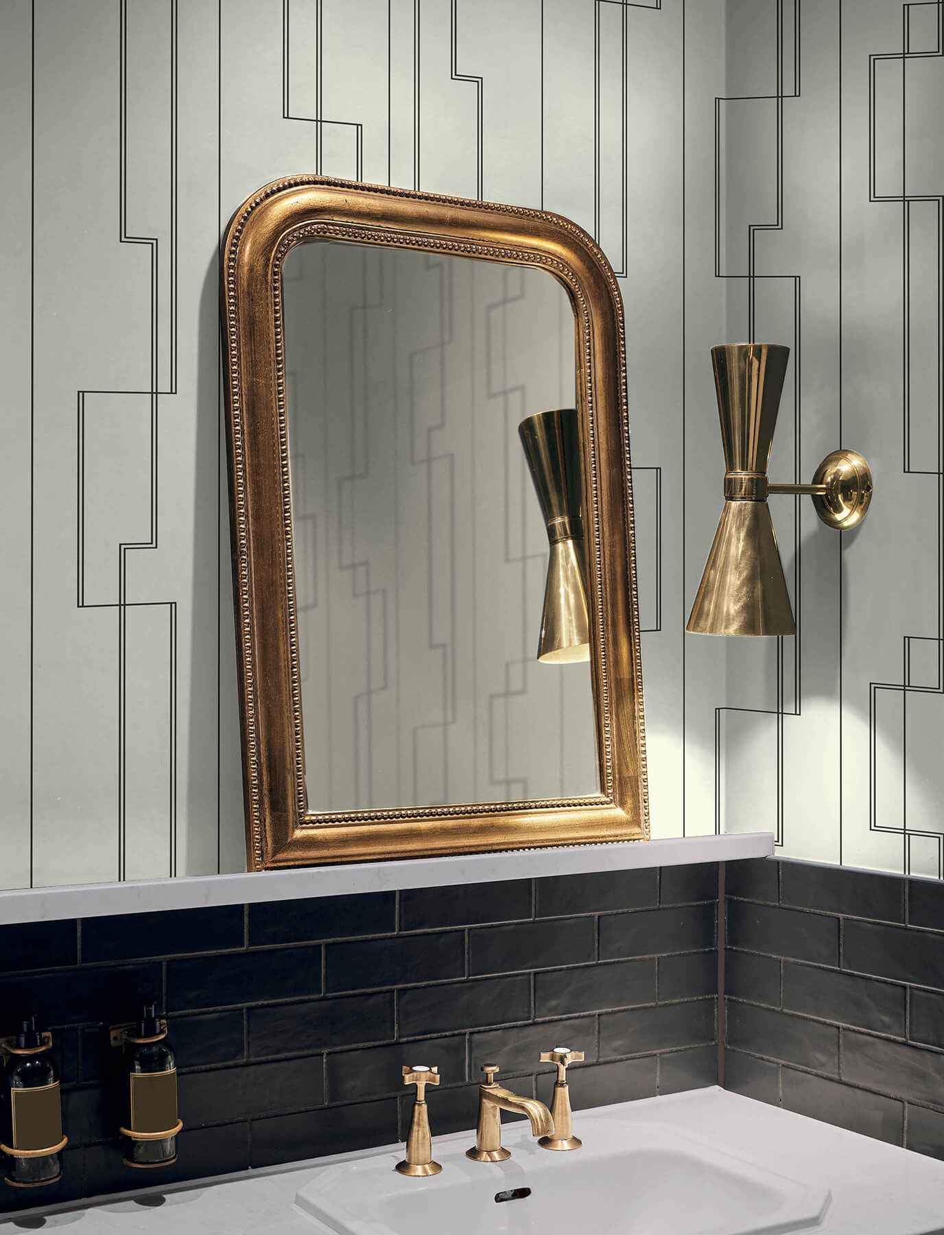 Anson Black Deco Detailing Wallpaper - York Wallcoverings - 4198-27811 - York Wallcoverings Wallpaper