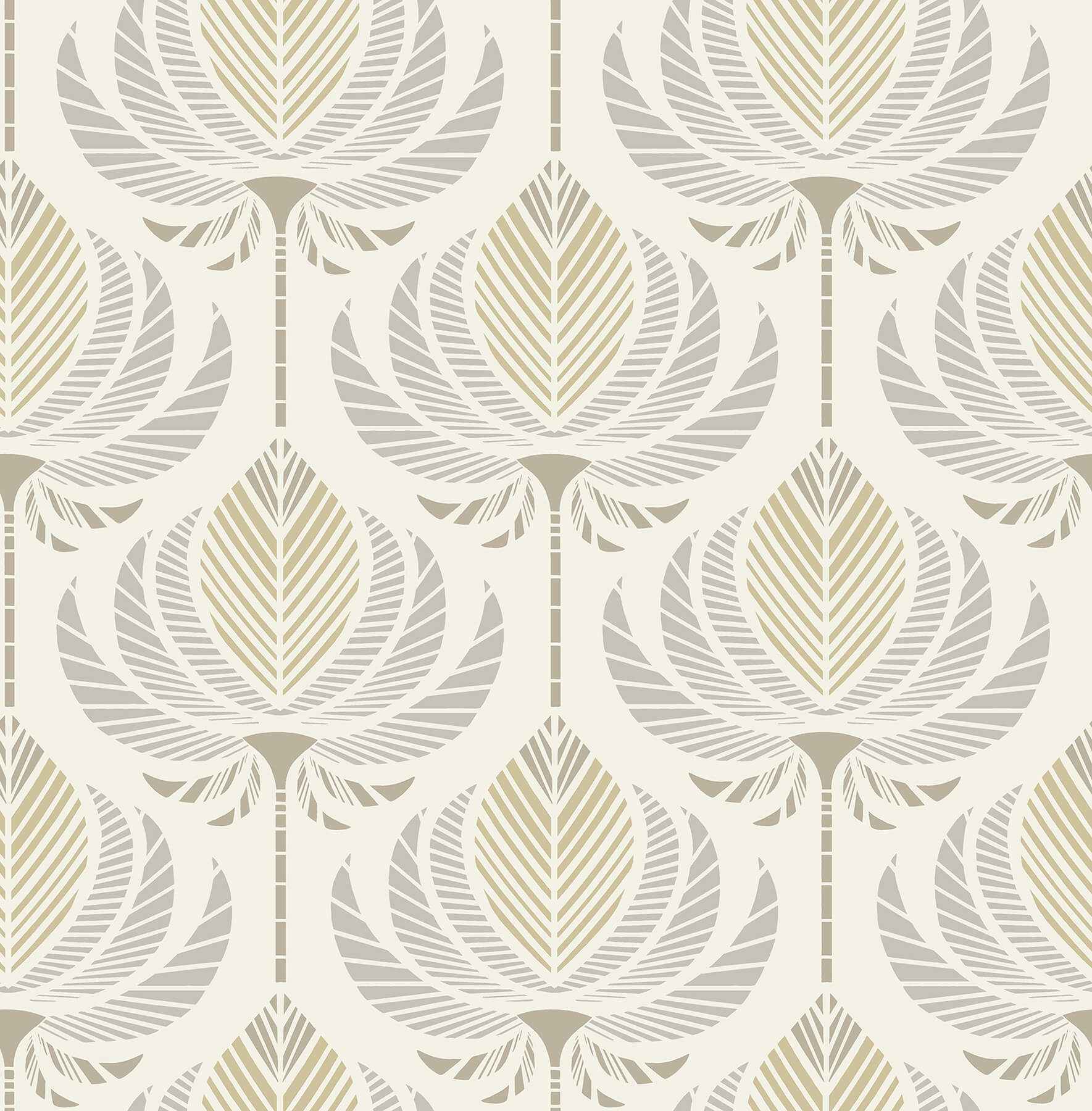 Ferrenby Metallic Floral Fan Wallpaper - York Wallcoverings - 4198-27832