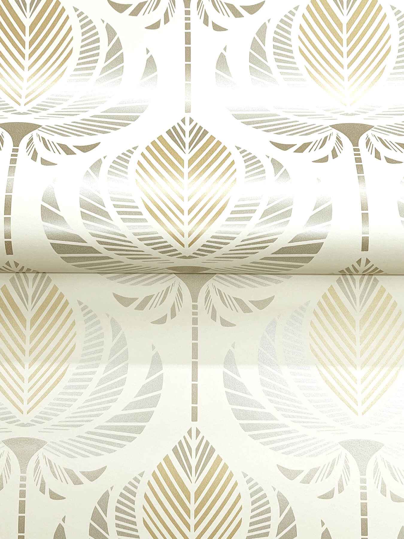 Ferrenby Metallic Floral Fan Wallpaper - York Wallcoverings - 4198-27832 - York Wallcoverings Wallpaper