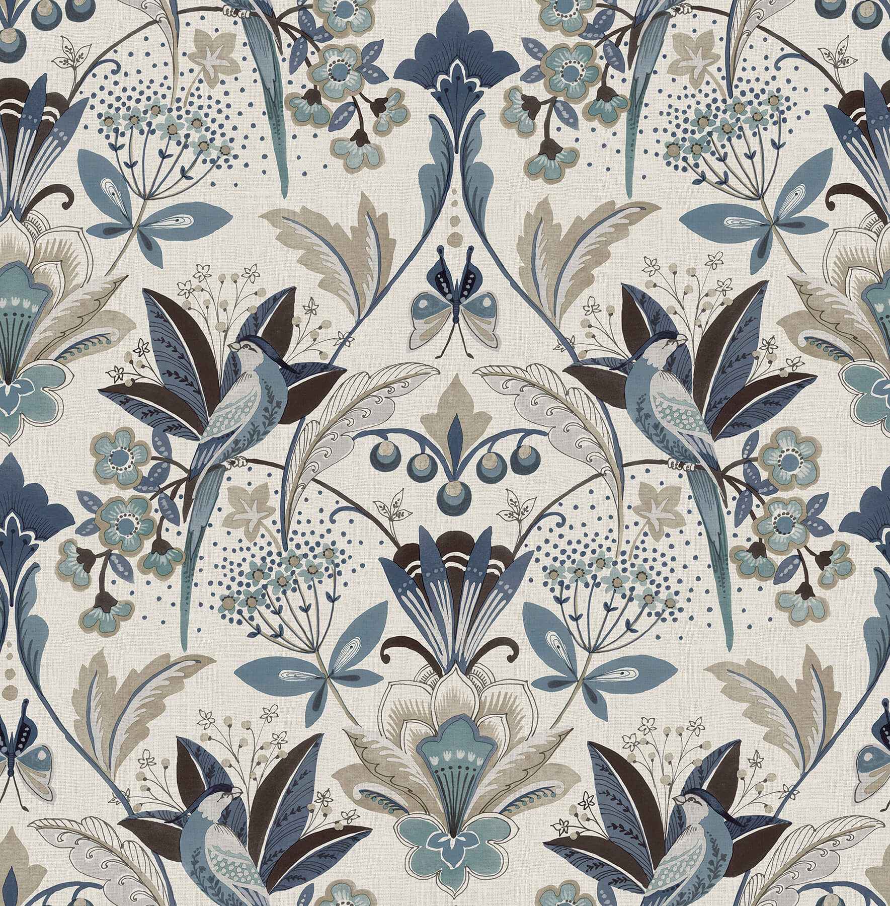 Bernadette Blue Garden Wilderness Wallpaper - York Wallcoverings - 4198-27835 - York Wallcoverings Wallpaper