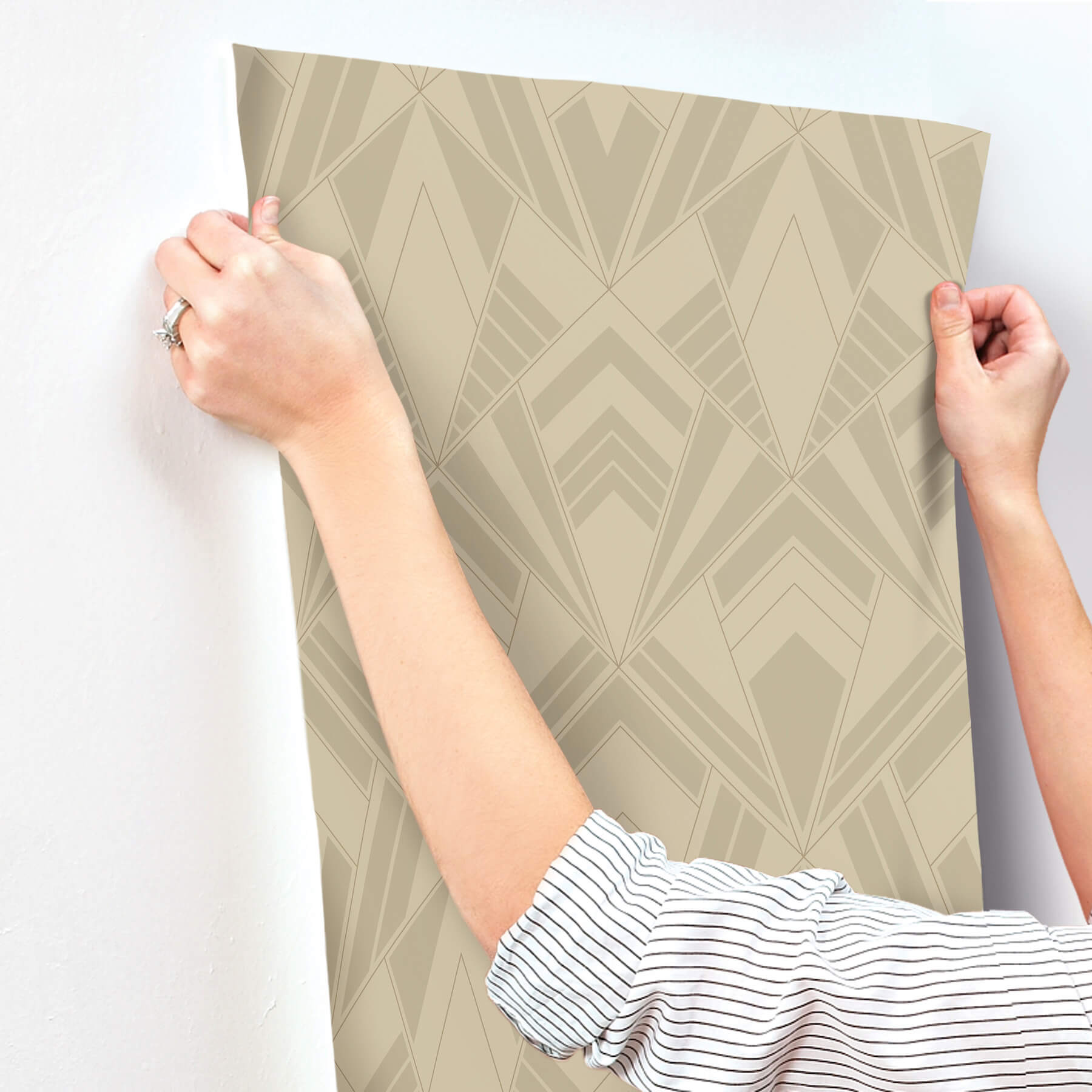 allenby-khaki-flocked-wallpaper-york-wallcoverings-4198-87400 - York Wallcoverings Wallpaper