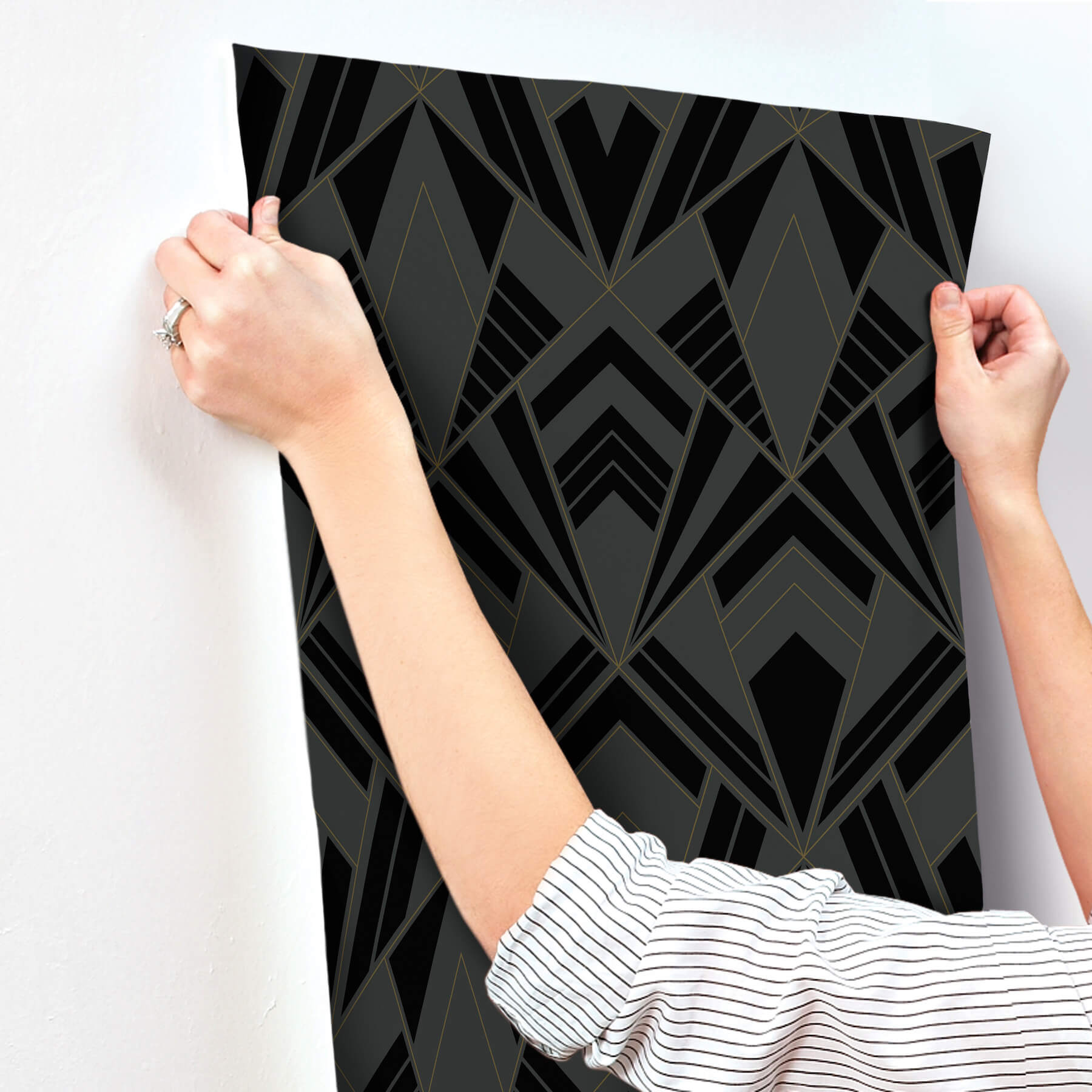 allenby-black-flocked-wallpaper-york-wallcoverings-4198-87401 - York Wallcoverings Wallpaper