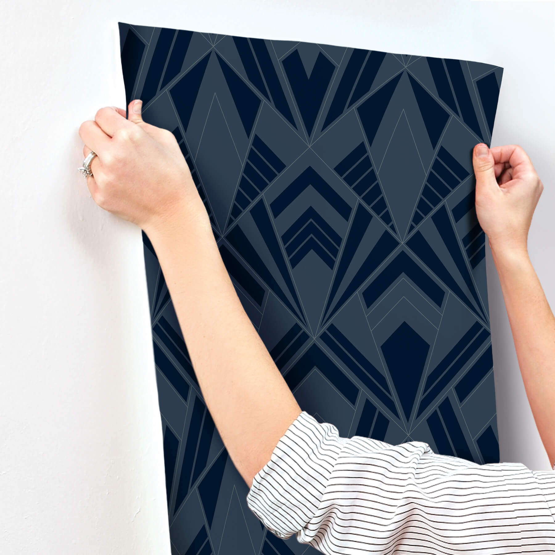allenby-indigo-flocked-wallpaper-york-wallcoverings-4198-87402 - York Wallcoverings Wallpaper