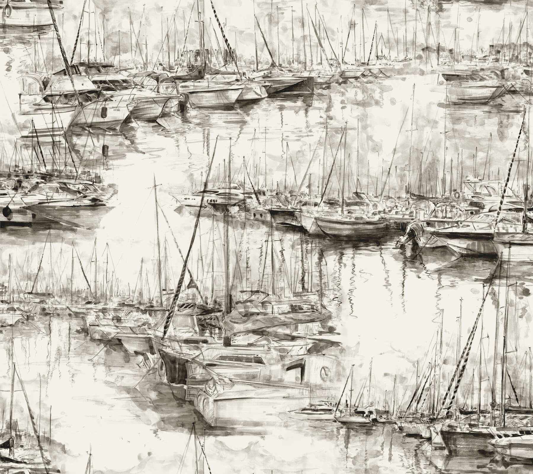 Yacht Club Taupe Scenic Wallpaper - York Wallcoverings - 4211-83512